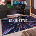 Gewebter Gamerteppich bedruckt Schwarz Multi "Neon Horizon" WECONhome