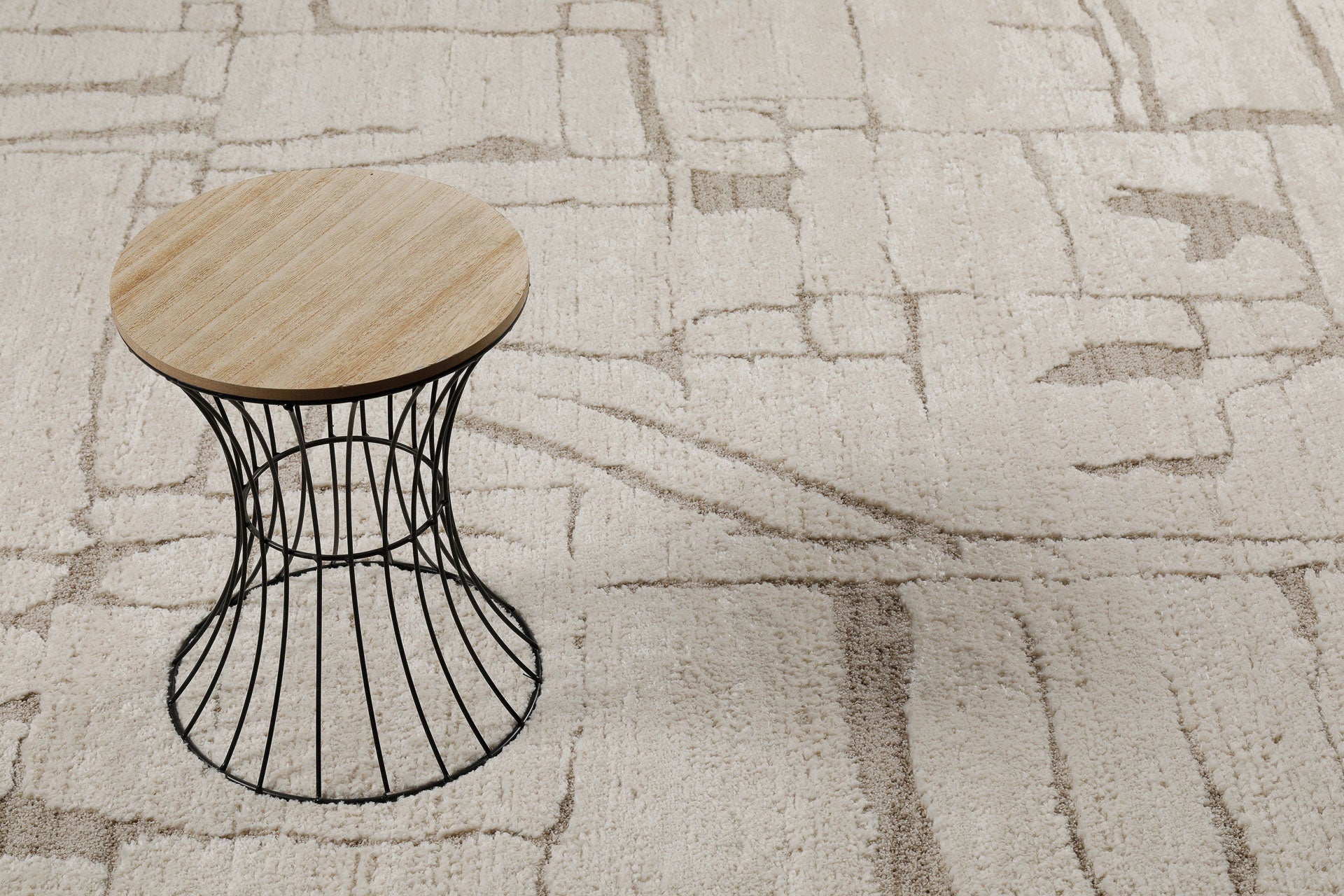 Kurzflor Teppich Creme Beige "Nils" WECONhome