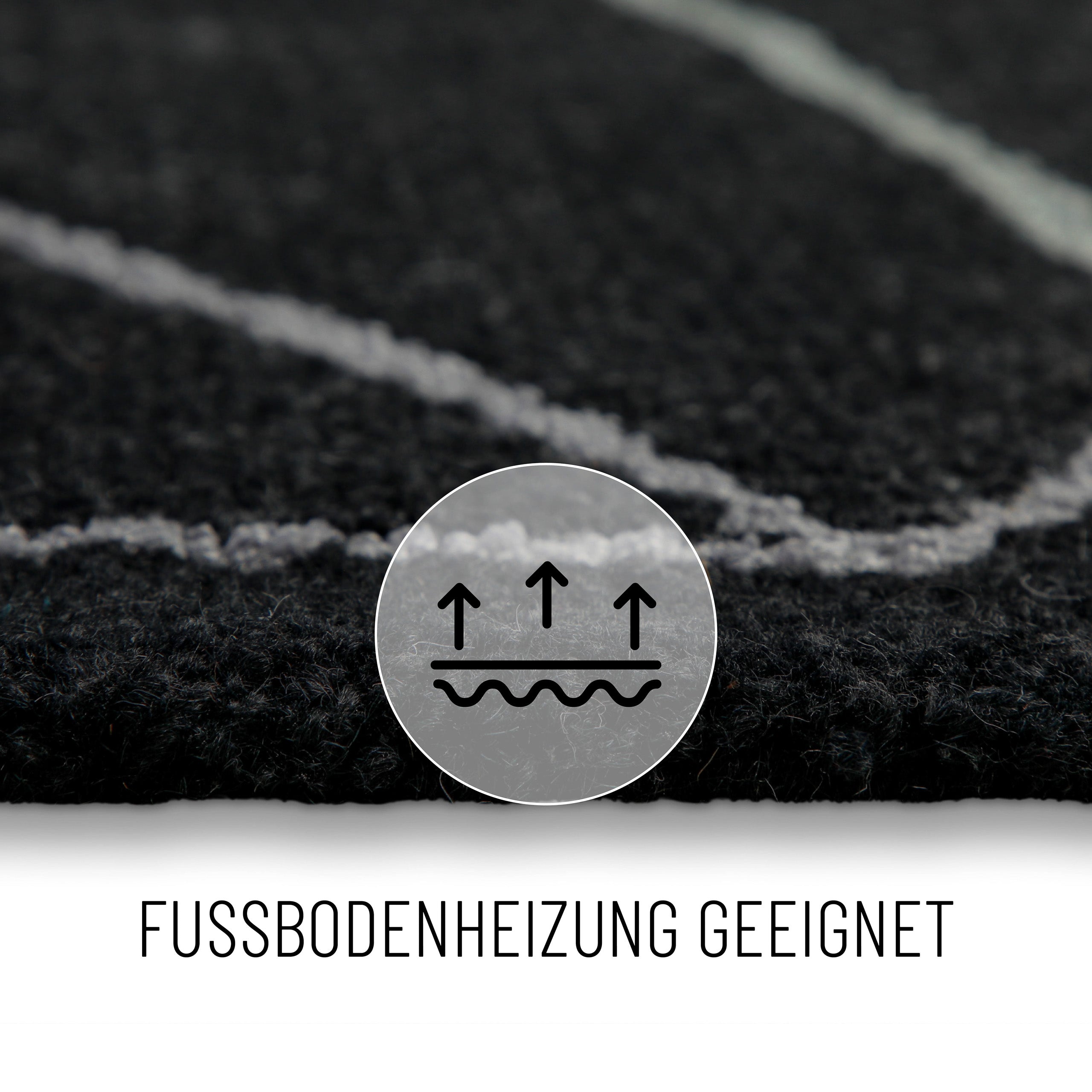 Kurzflorteppich Anthrazit aus Schurwolle "Nox" WECONhome