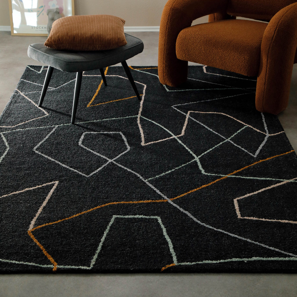 Kurzflorteppich Anthrazit aus Schurwolle "Nox" WECONhome
