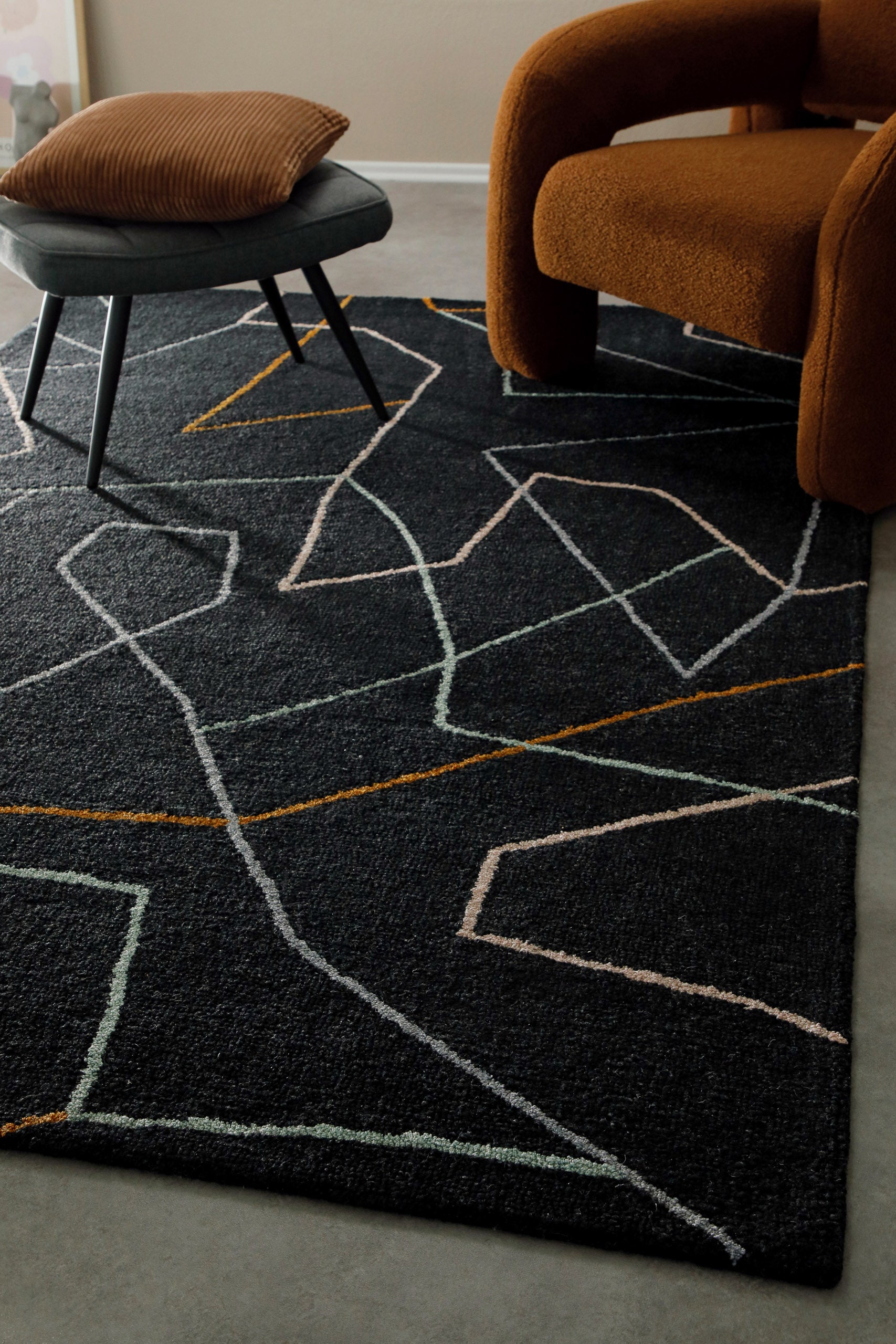 Kurzflorteppich Anthrazit aus Schurwolle "Nox" WECONhome