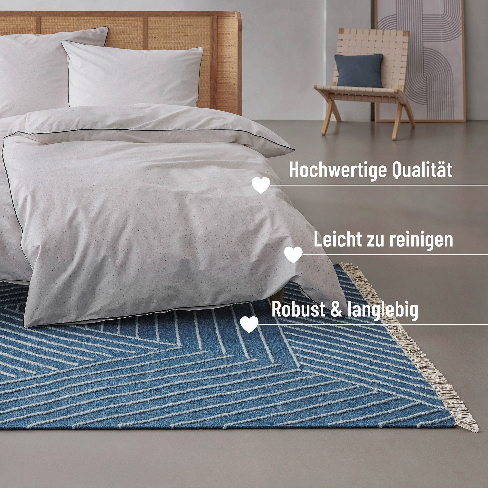 Kelim Teppich Blau "Ocean Lines" WECONhome