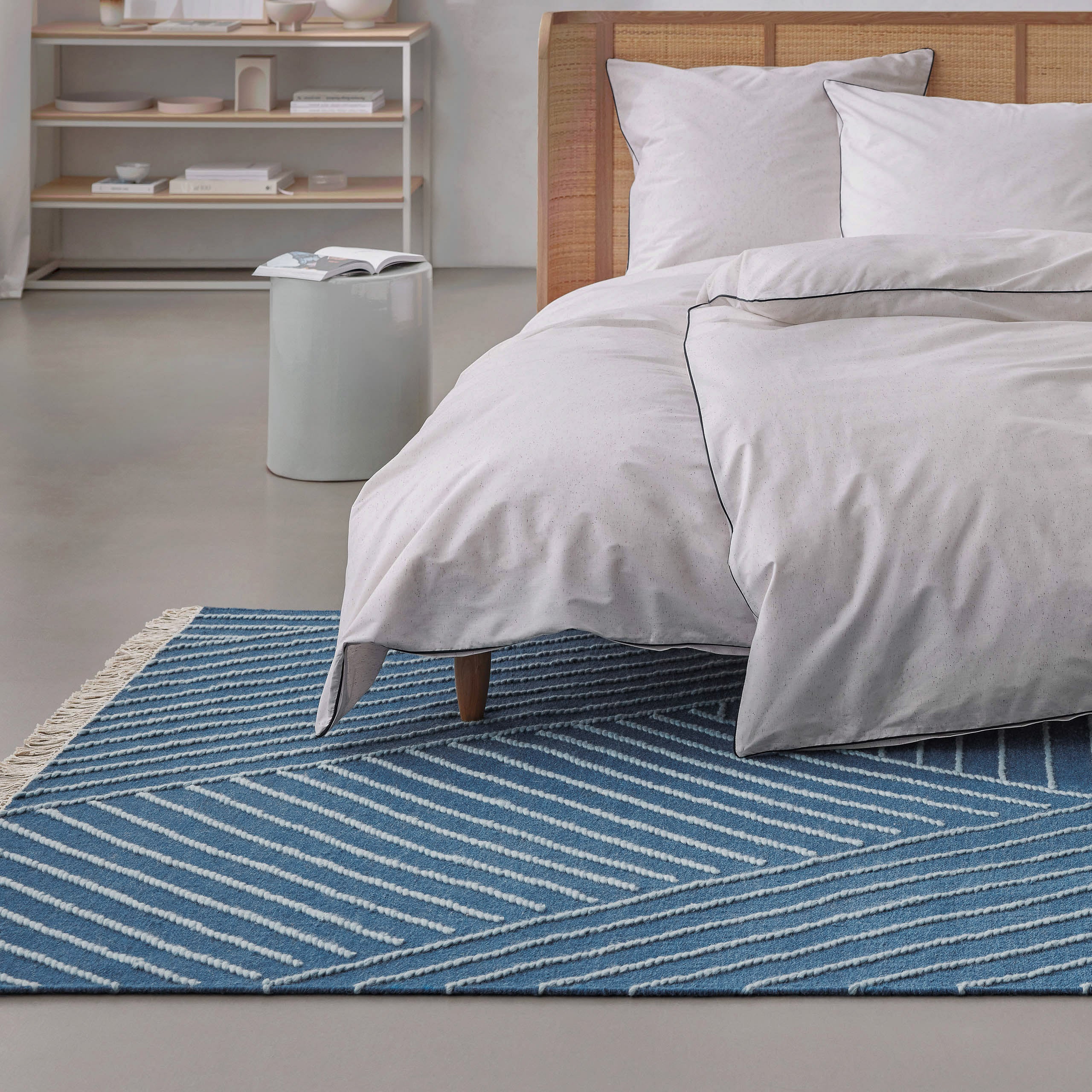 Kelim Teppich Blau "Ocean Lines" WECONhome