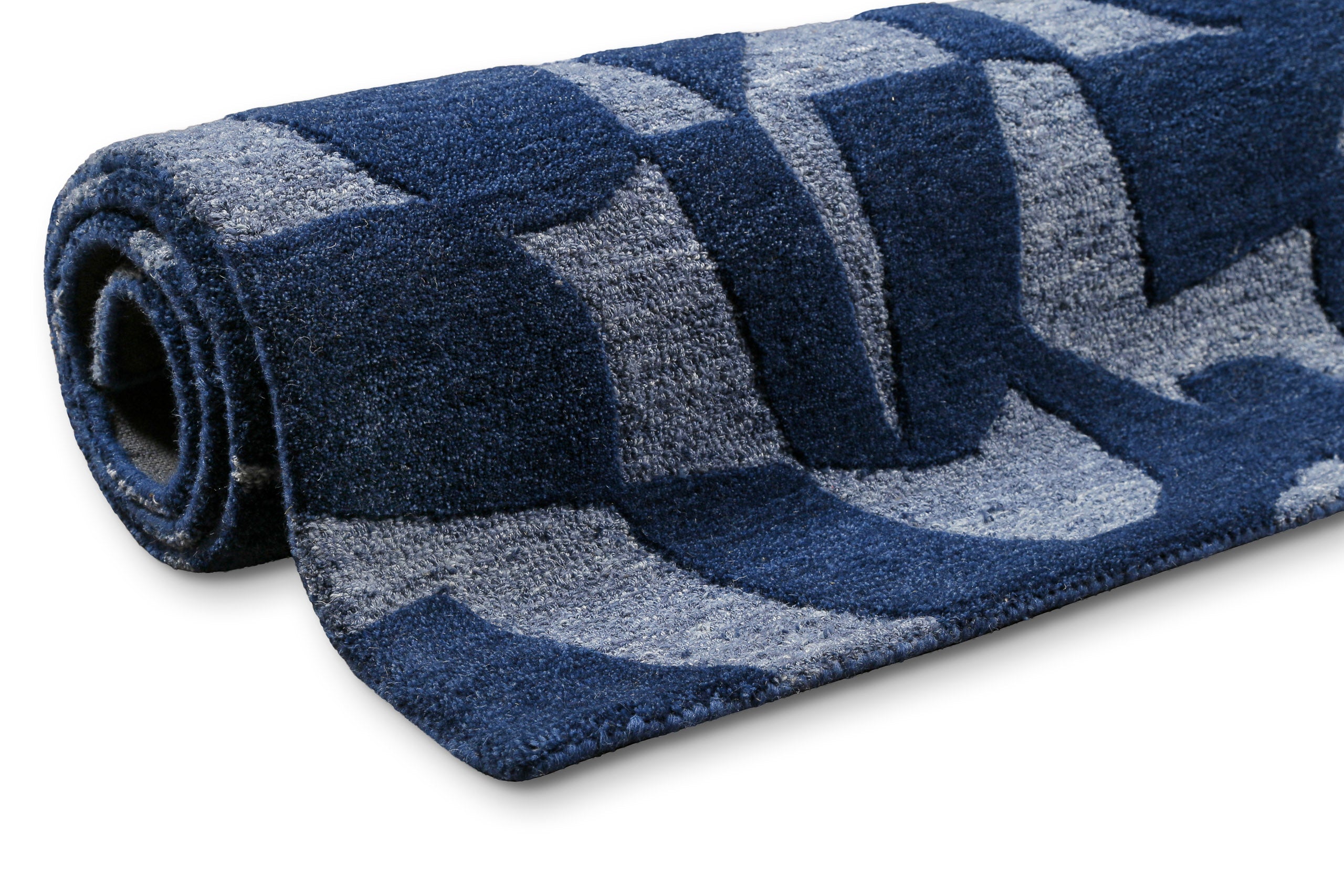 Kurzflorteppich Blau meliert aus Schurwolle "Ocean State" WECONhome