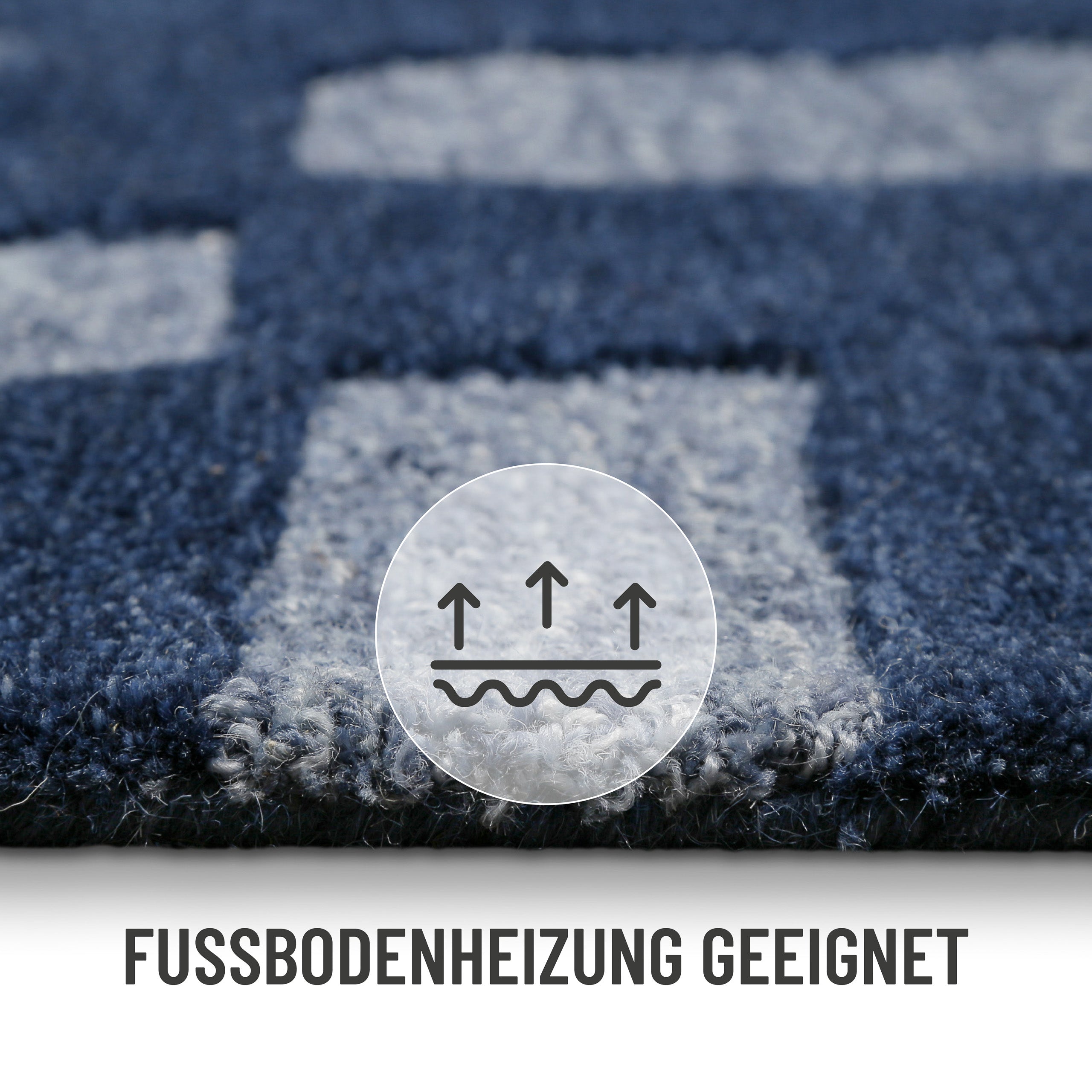 Kurzflorteppich Blau meliert aus Schurwolle "Ocean State" WECONhome
