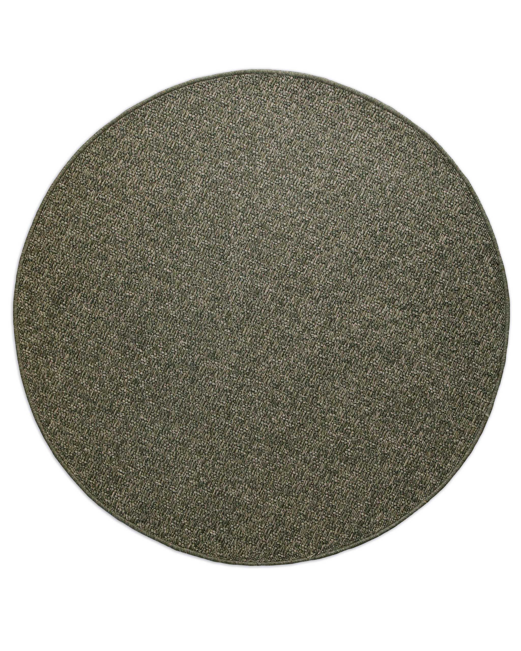 In-& Outdoor Teppich Miami South Beach grau oliv rund Draufsicht