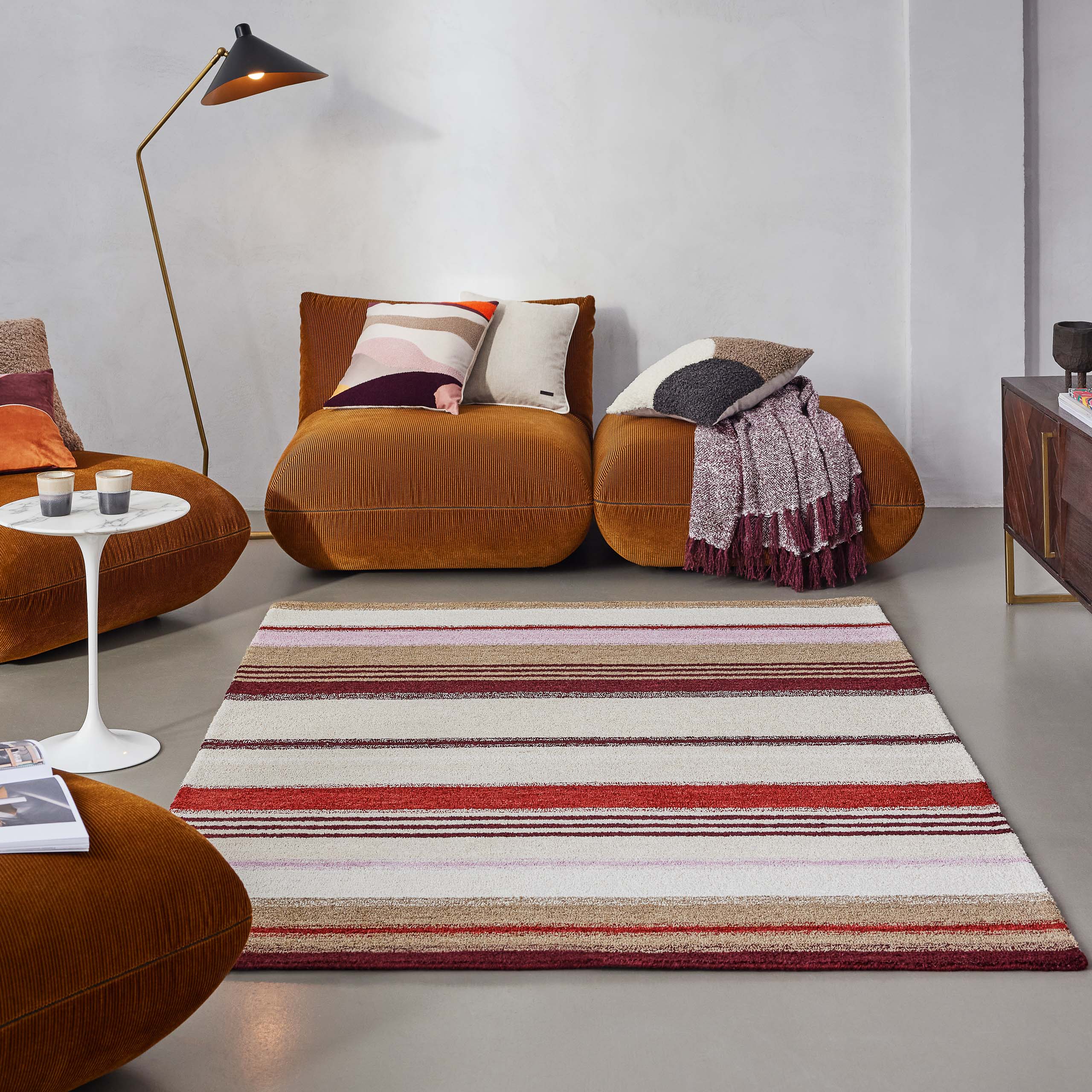Kurzflorteppich Beige Multi "Petrol" WECONhome