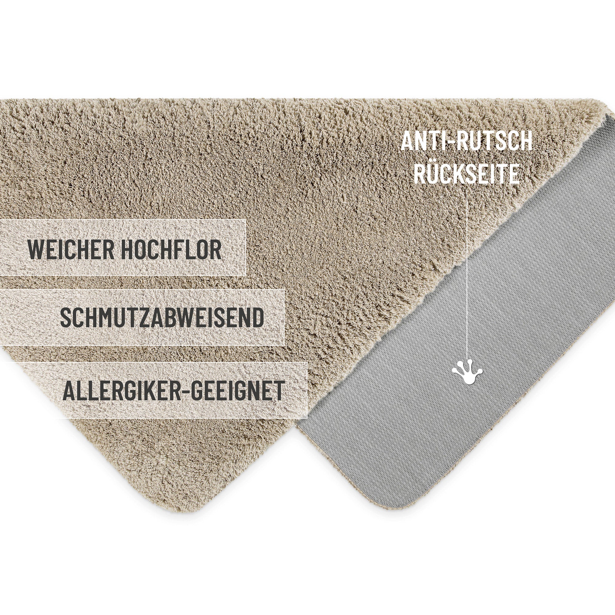 Badteppich Hell Taupe "Porto Azzurro" Homie Living