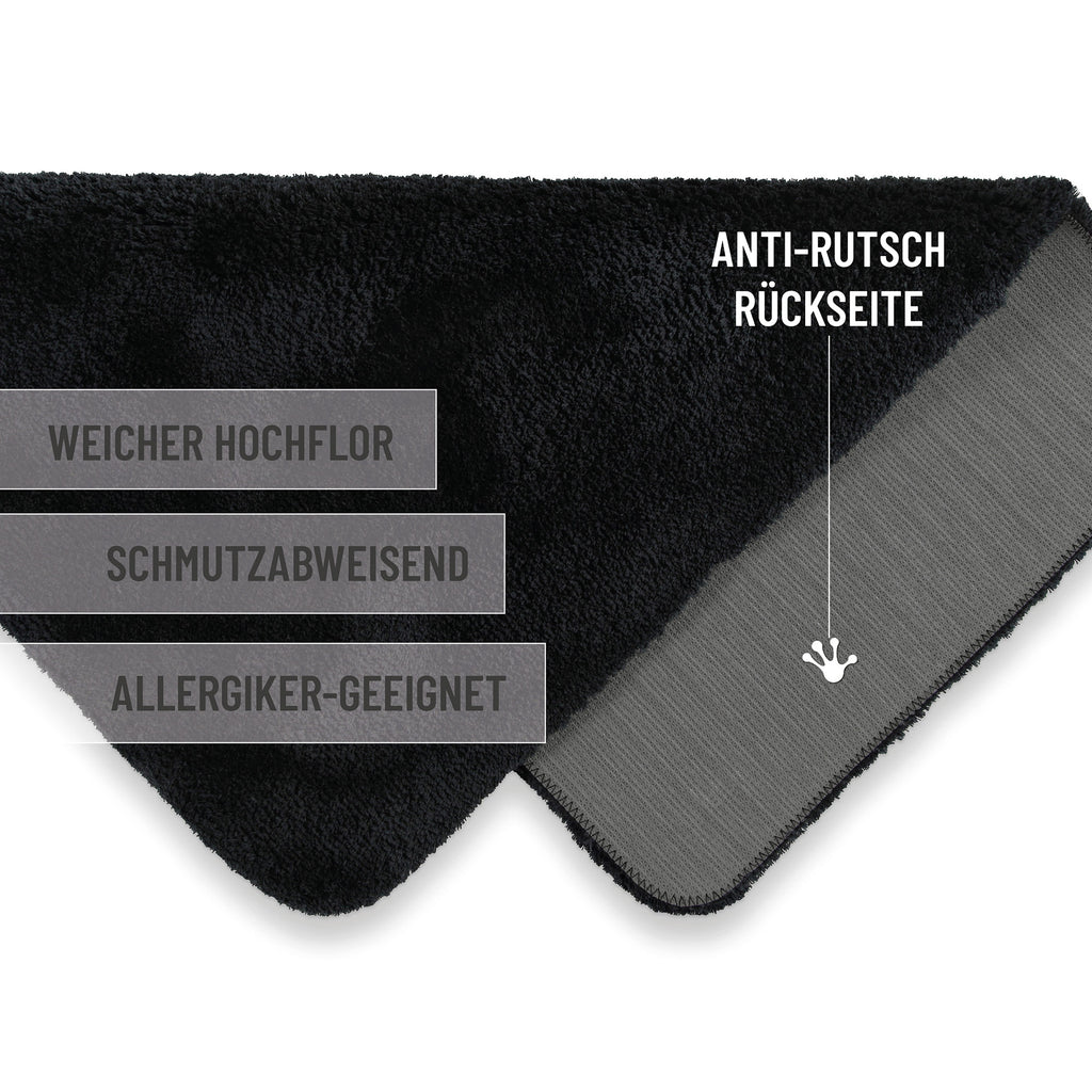 Badteppich Anthrazit Schwarz "Porto Azzurro" Homie Living