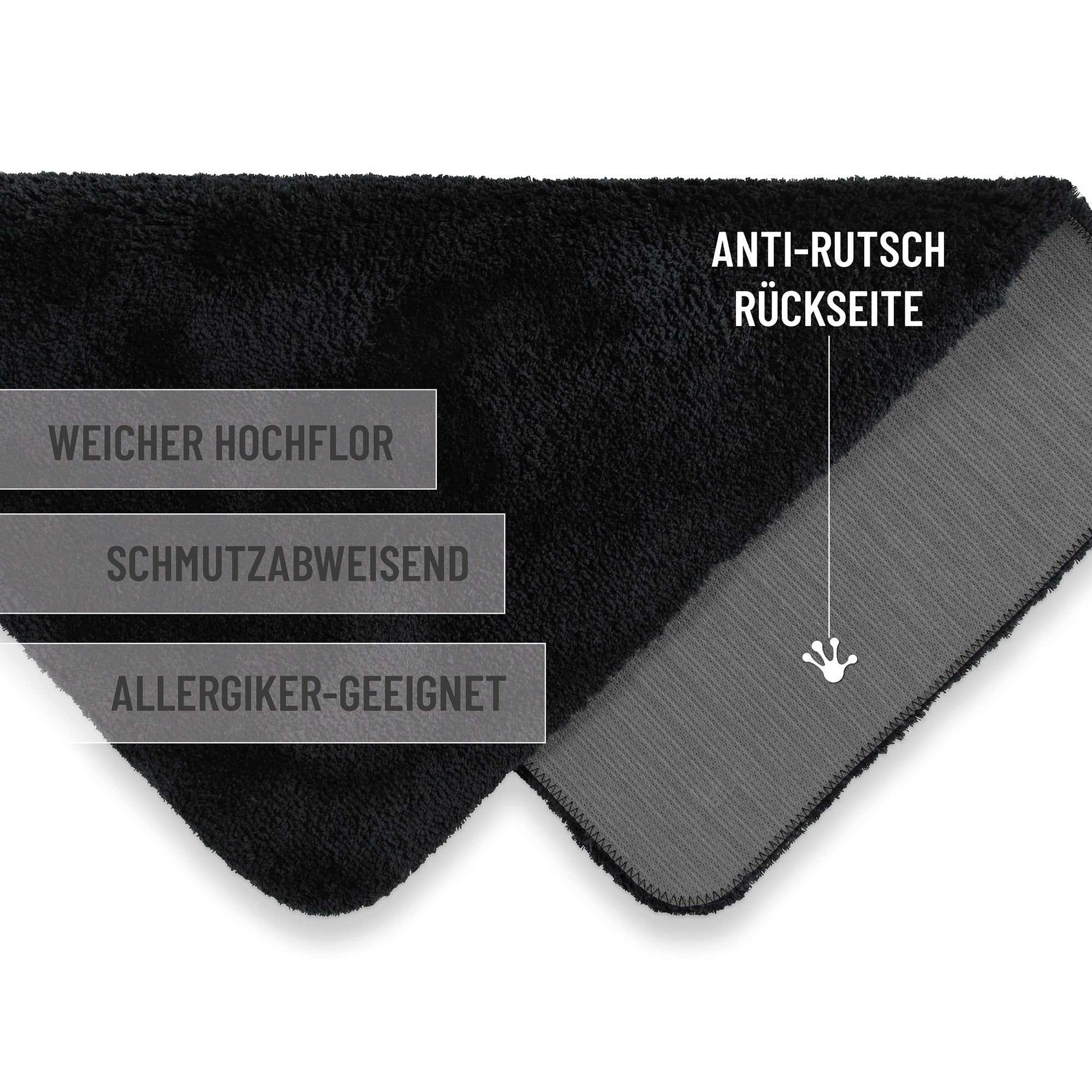 Badteppich Anthrazit Schwarz "Porto Azzurro" Homie Living