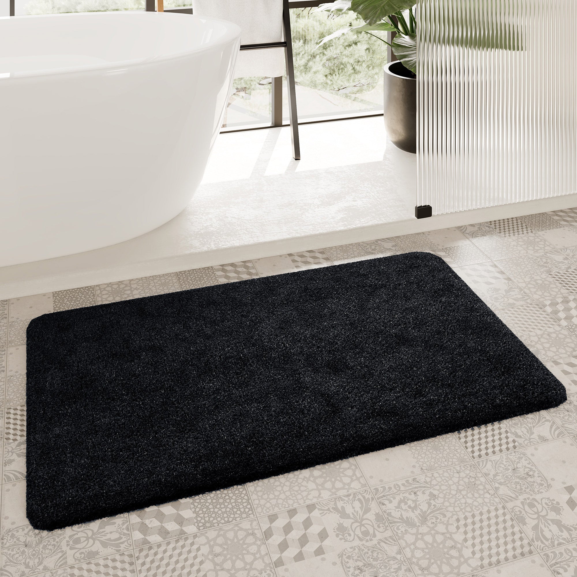 Badteppich Anthrazit Schwarz "Porto Azzurro" Homie Living