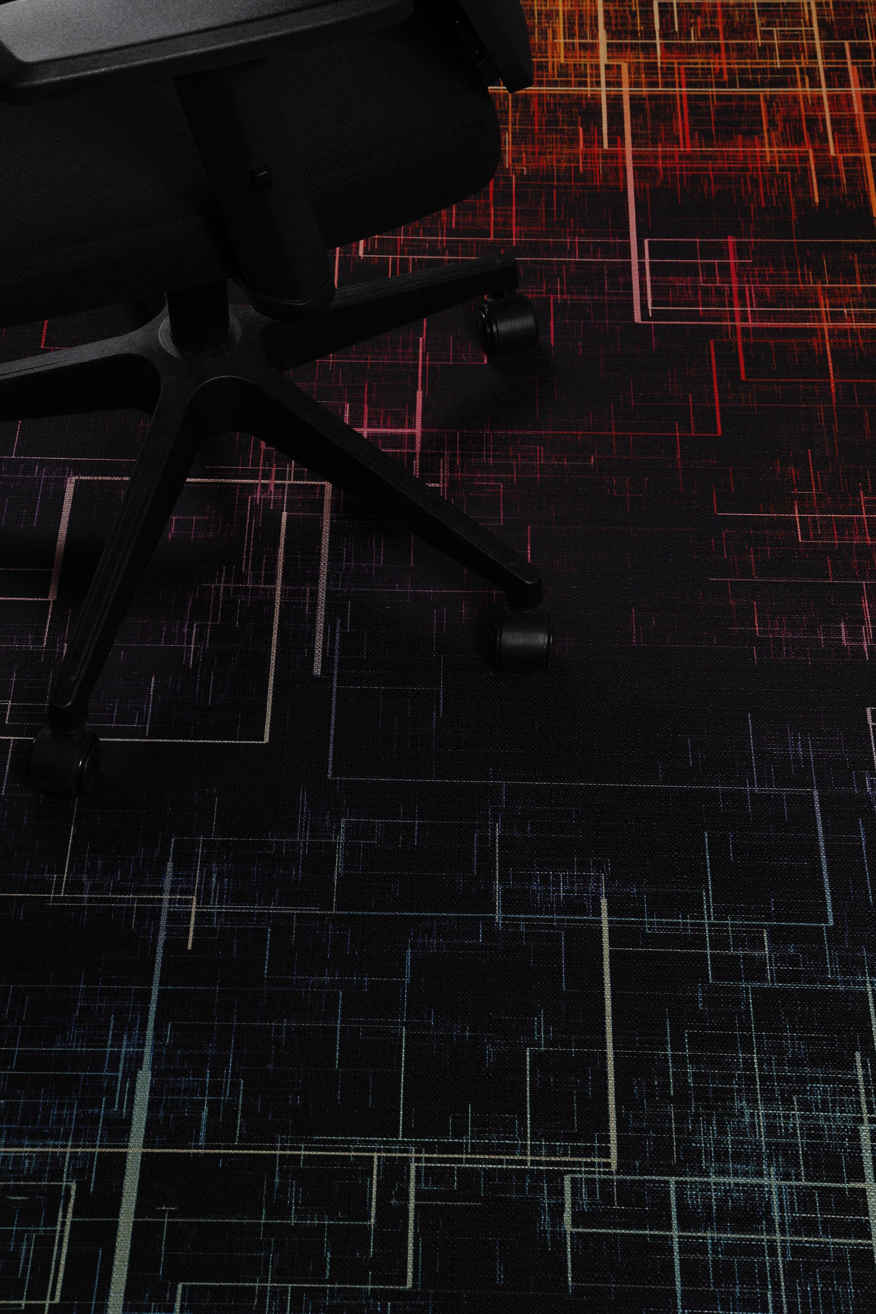 Gewebter Gamerteppich bedruckt Schwarz Multi "Quantum Warp" WECONhome