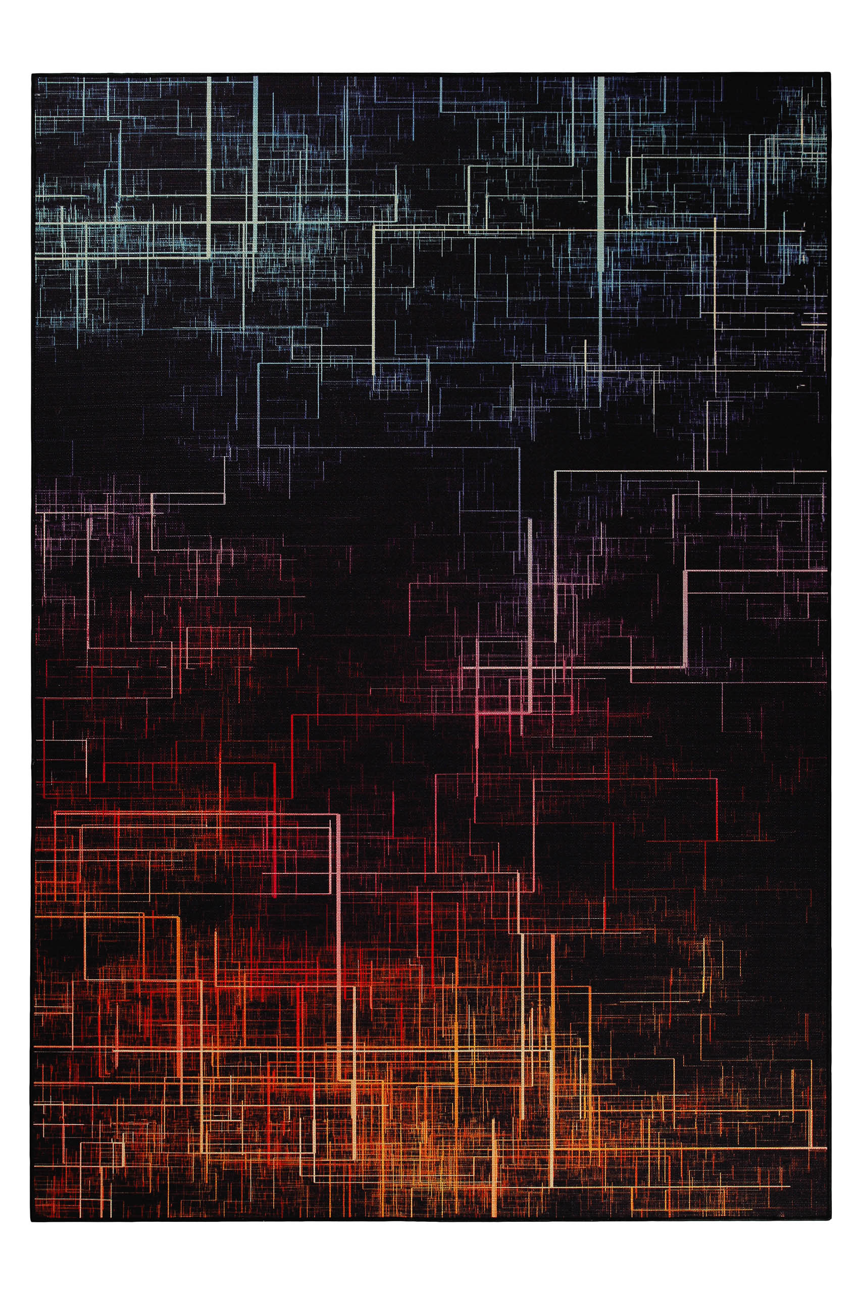 Gewebter Gamerteppich bedruckt Schwarz Multi "Quantum Warp" WECONhome