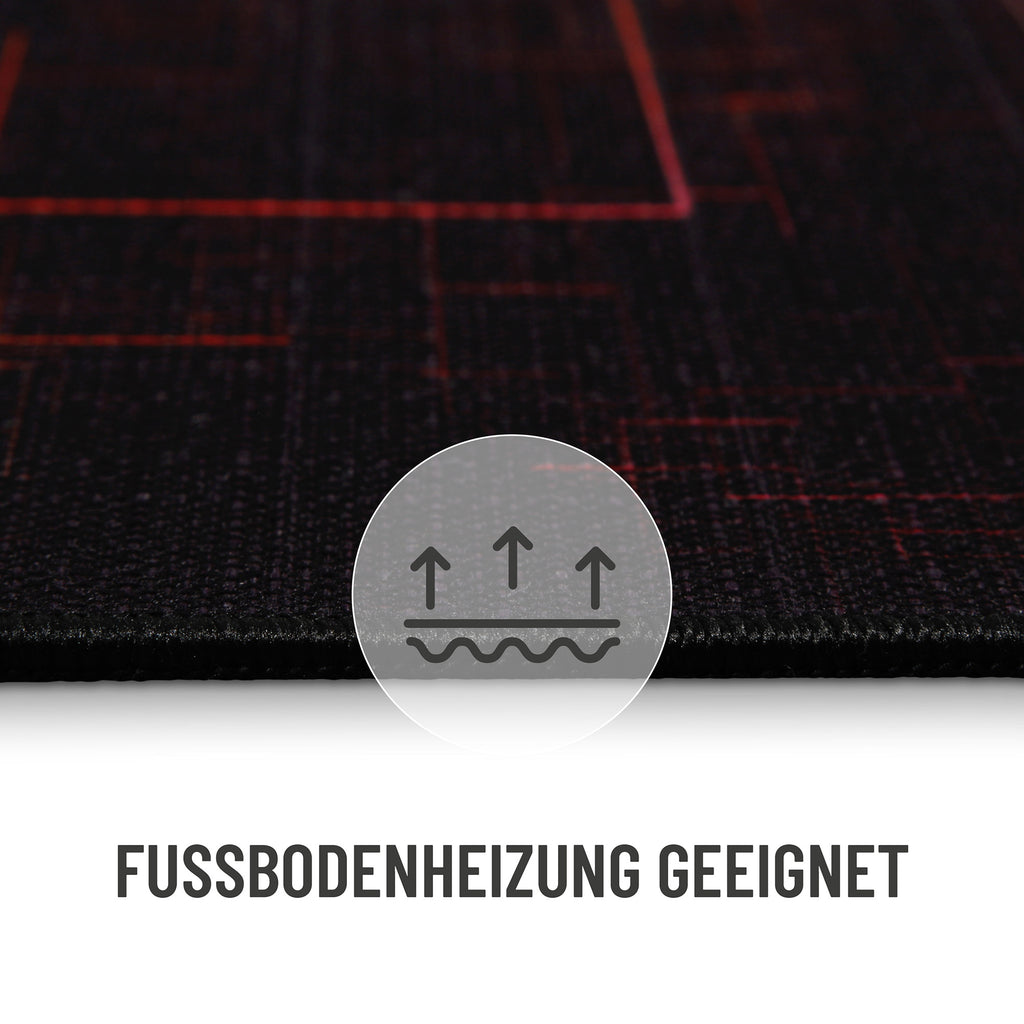 Gewebter Gamerteppich bedruckt Schwarz Multi "Quantum Warp" WECONhome