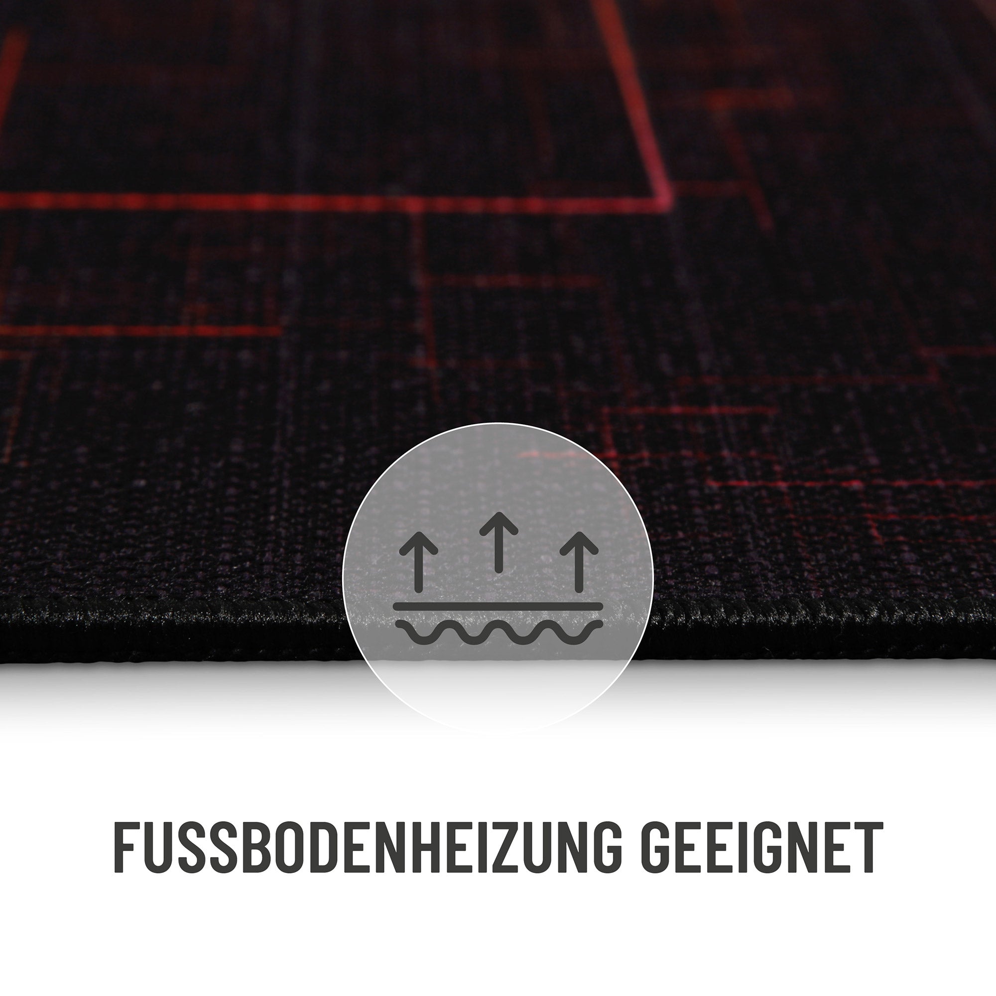 Gewebter Gamerteppich bedruckt Schwarz Multi "Quantum Warp" WECONhome