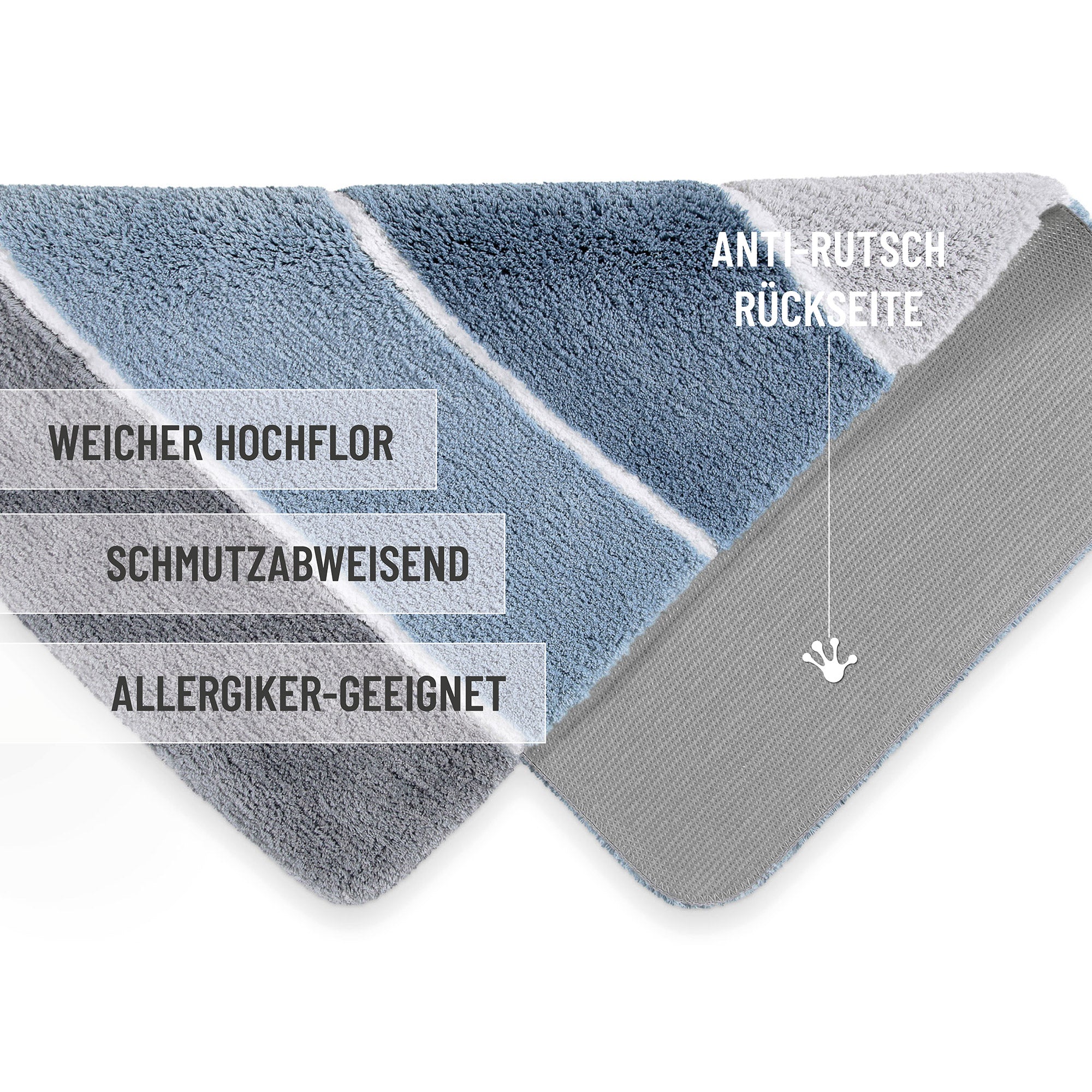 Badteppich Rauch Blau "Rio Marina" Homie Living