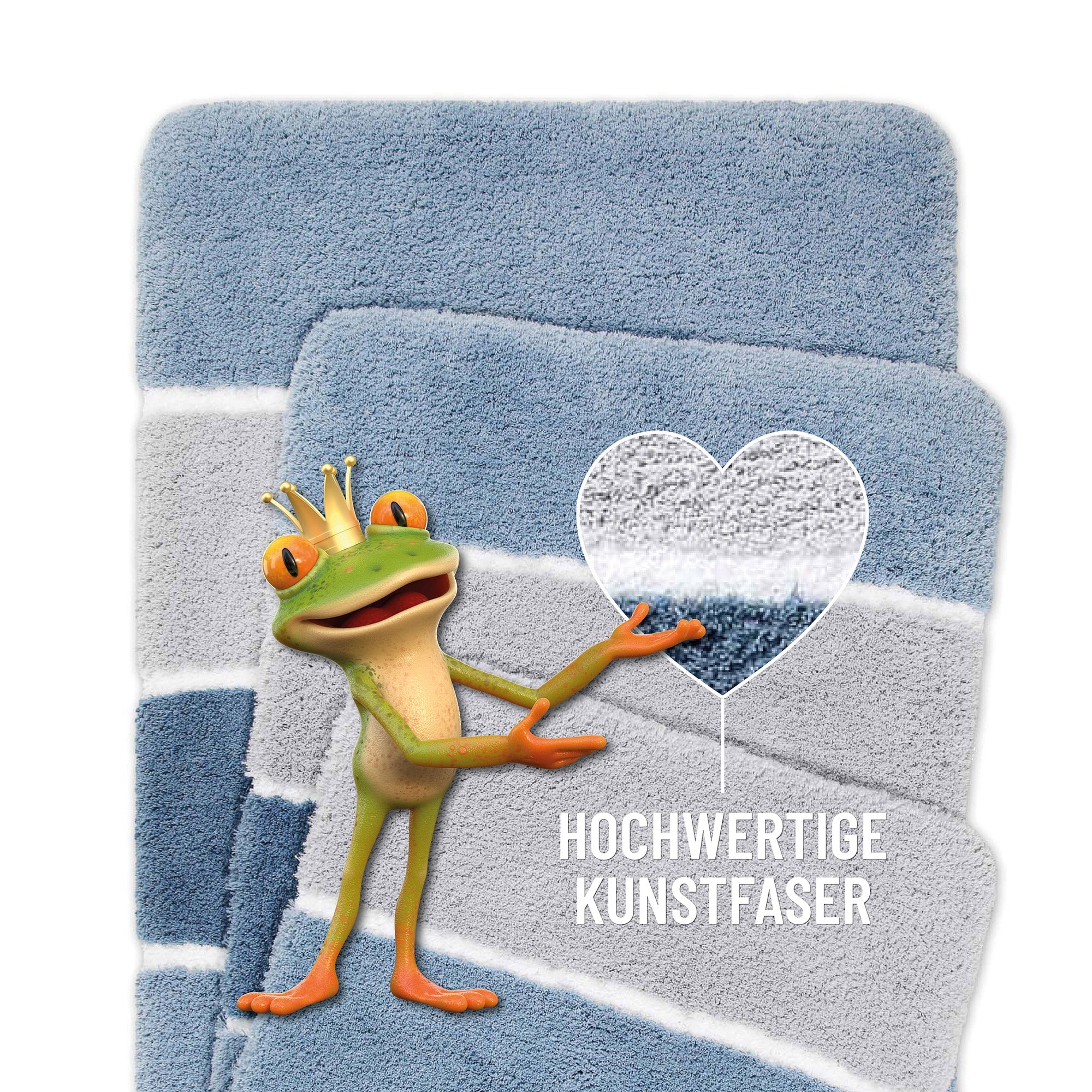 Badteppich Rauch Blau "Rio Marina" Homie Living