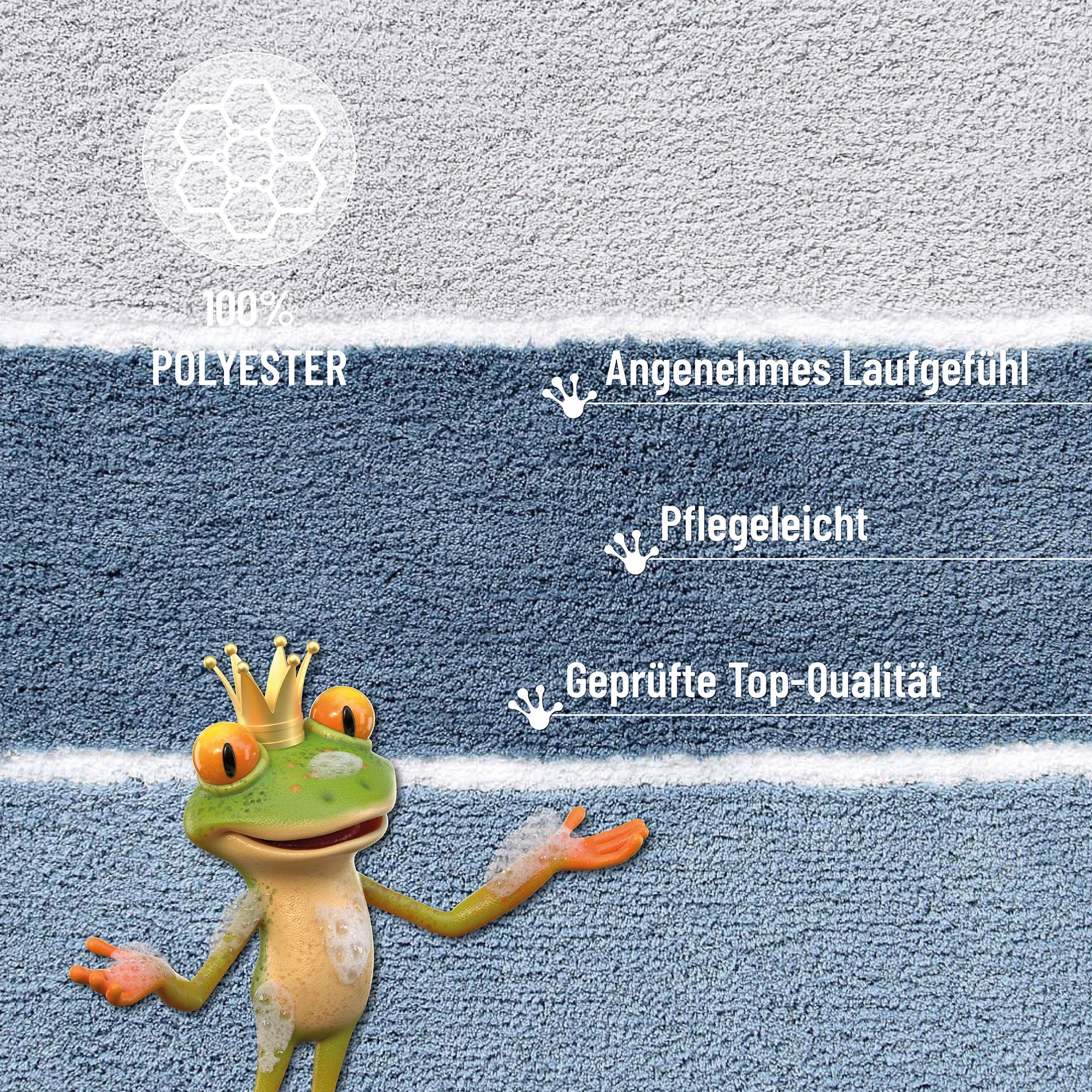 Badteppich Rauch Blau "Rio Marina" Homie Living