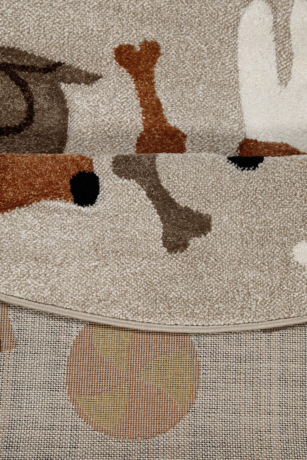 Kinderteppich Rund Sand Beige meliert "Rocky & Friends" Smart Kids