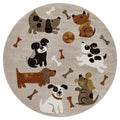 Kinderteppich Rund Sand Beige meliert "Rocky & Friends" Smart Kids