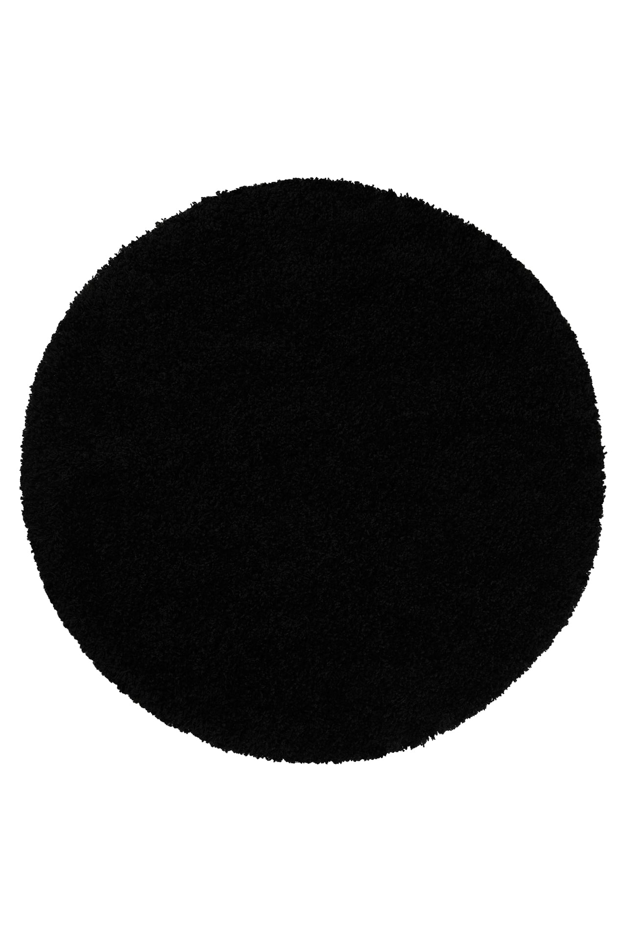 Hochflor Teppich Rund Schwarz "Shaggy Plus" 120 cm