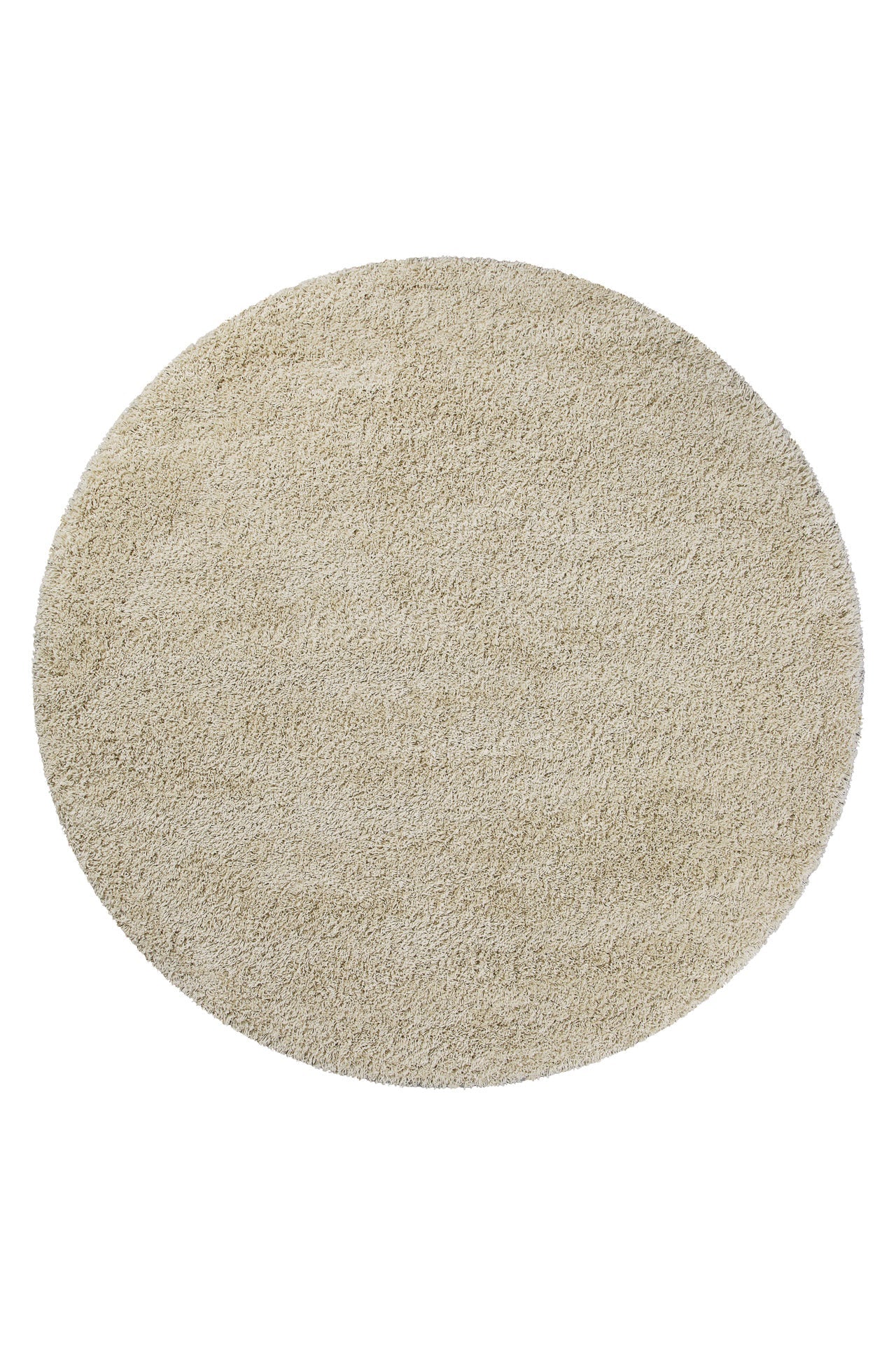 Hochflor Teppich Rund Beige "Shaggy Plus" 200 cm