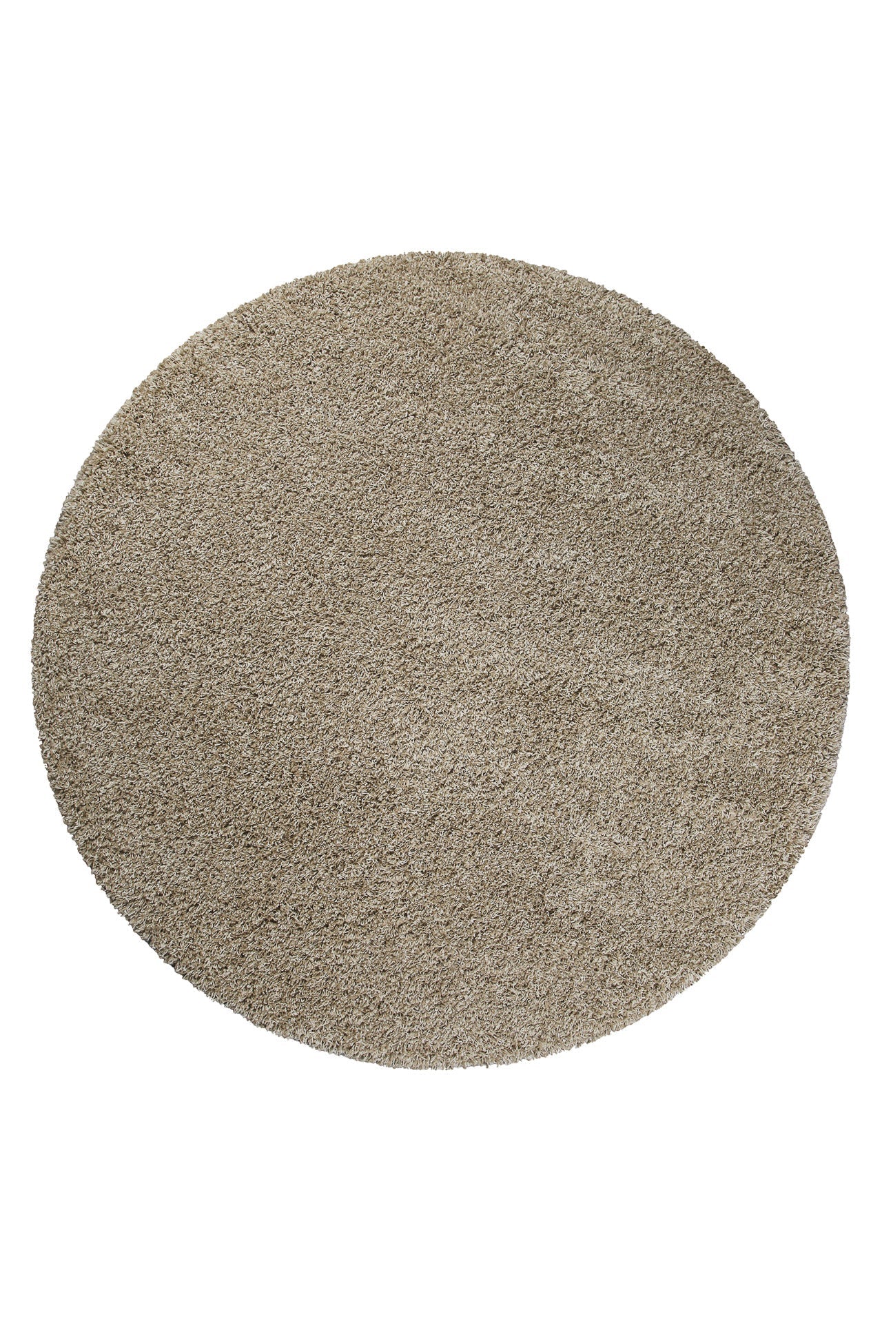 Hochflor Teppich Rund Creme Beige "Shaggy Plus" 200 cm