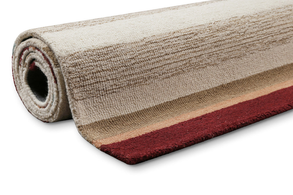 Kurzflorteppich Beige Multi aus Schurwolle "Sally" WECONhome