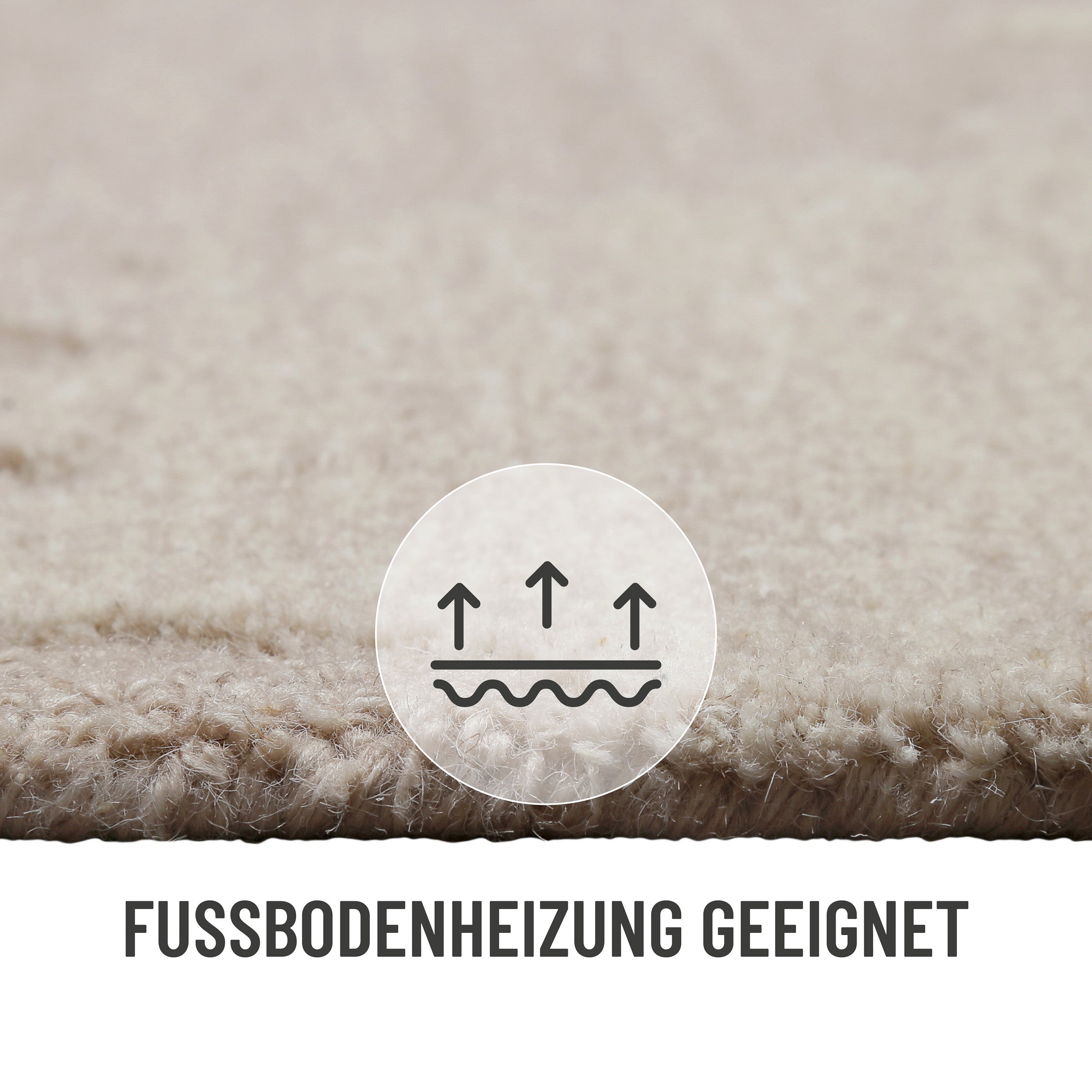 Kurzflorteppich Beige Multi aus Schurwolle "Sally" WECONhome