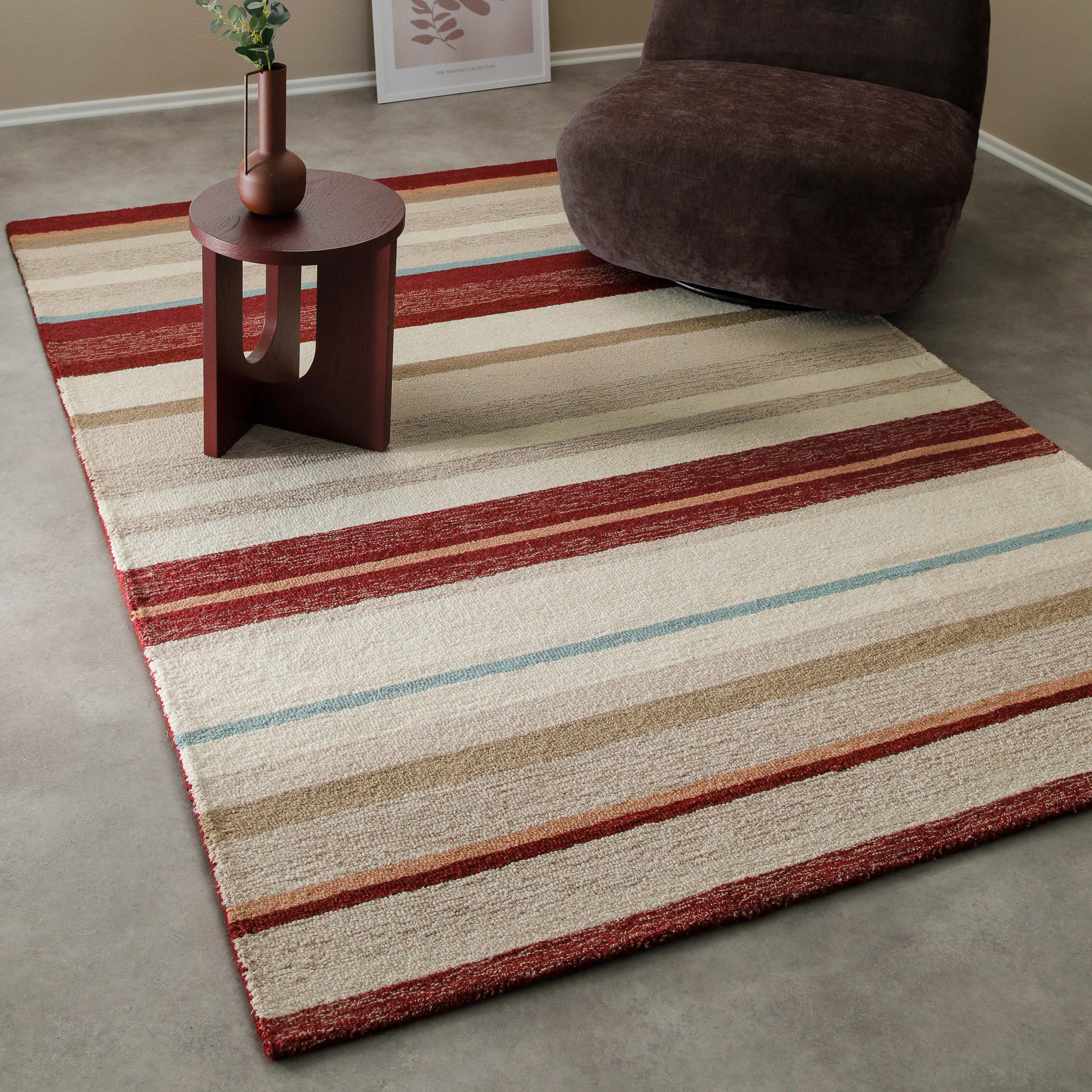 Kurzflorteppich Beige Multi aus Schurwolle "Sally" WECONhome