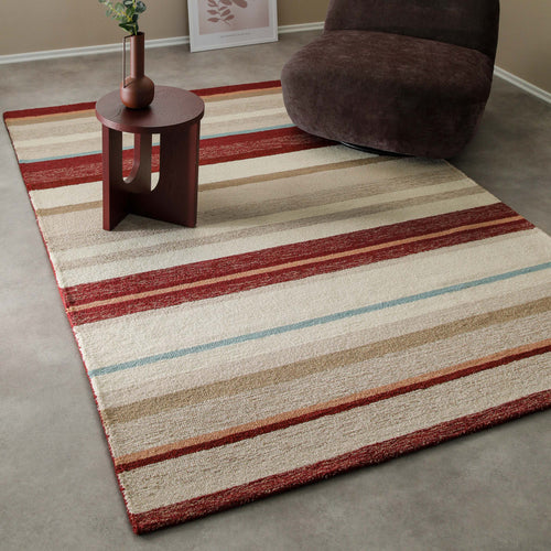 Kurzflorteppich Beige Multi aus Schurwolle "Sally" WECONhome