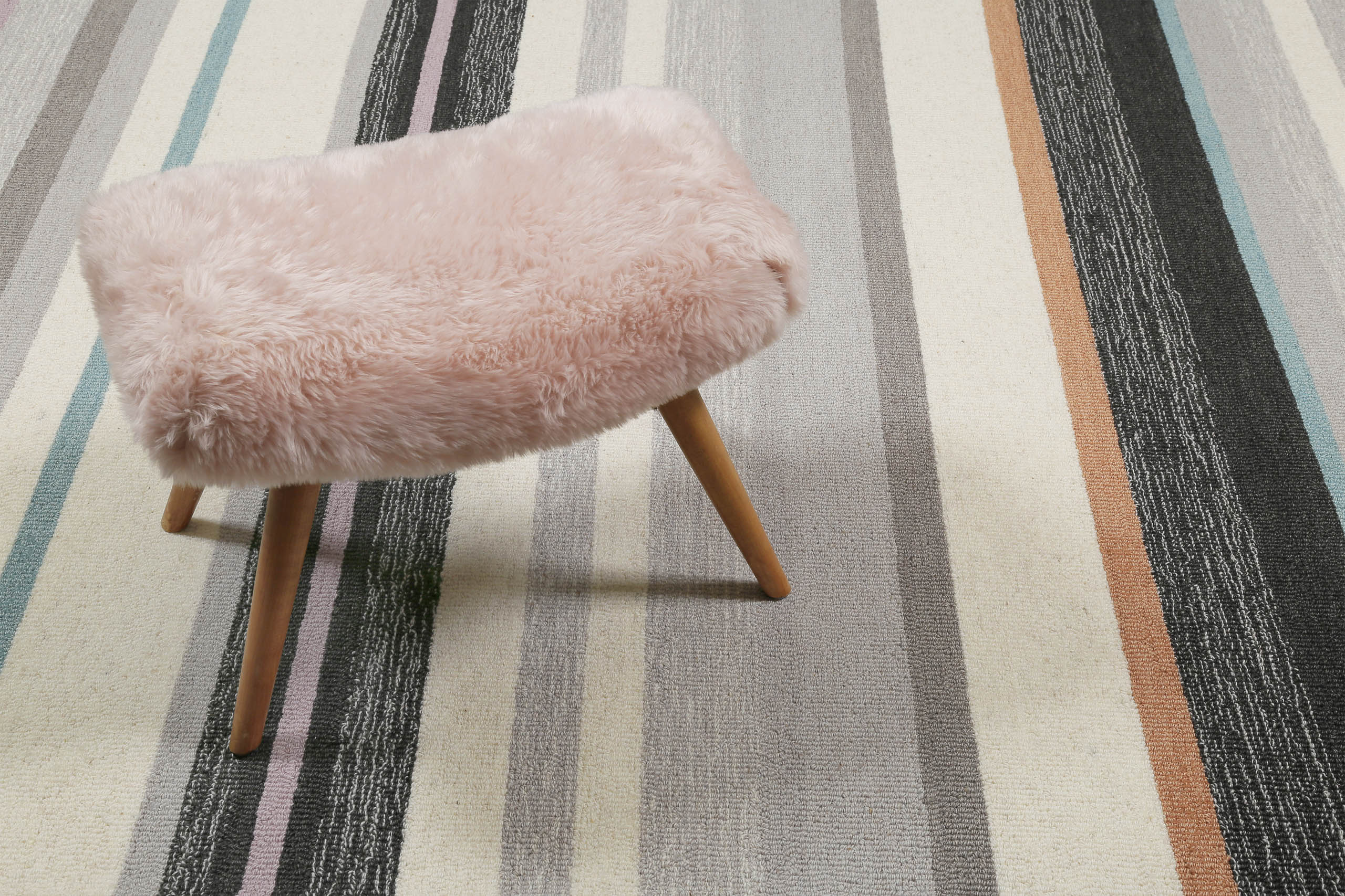 Kurzflorteppich Grau Multi aus Schurwolle "Sally" WECONhome