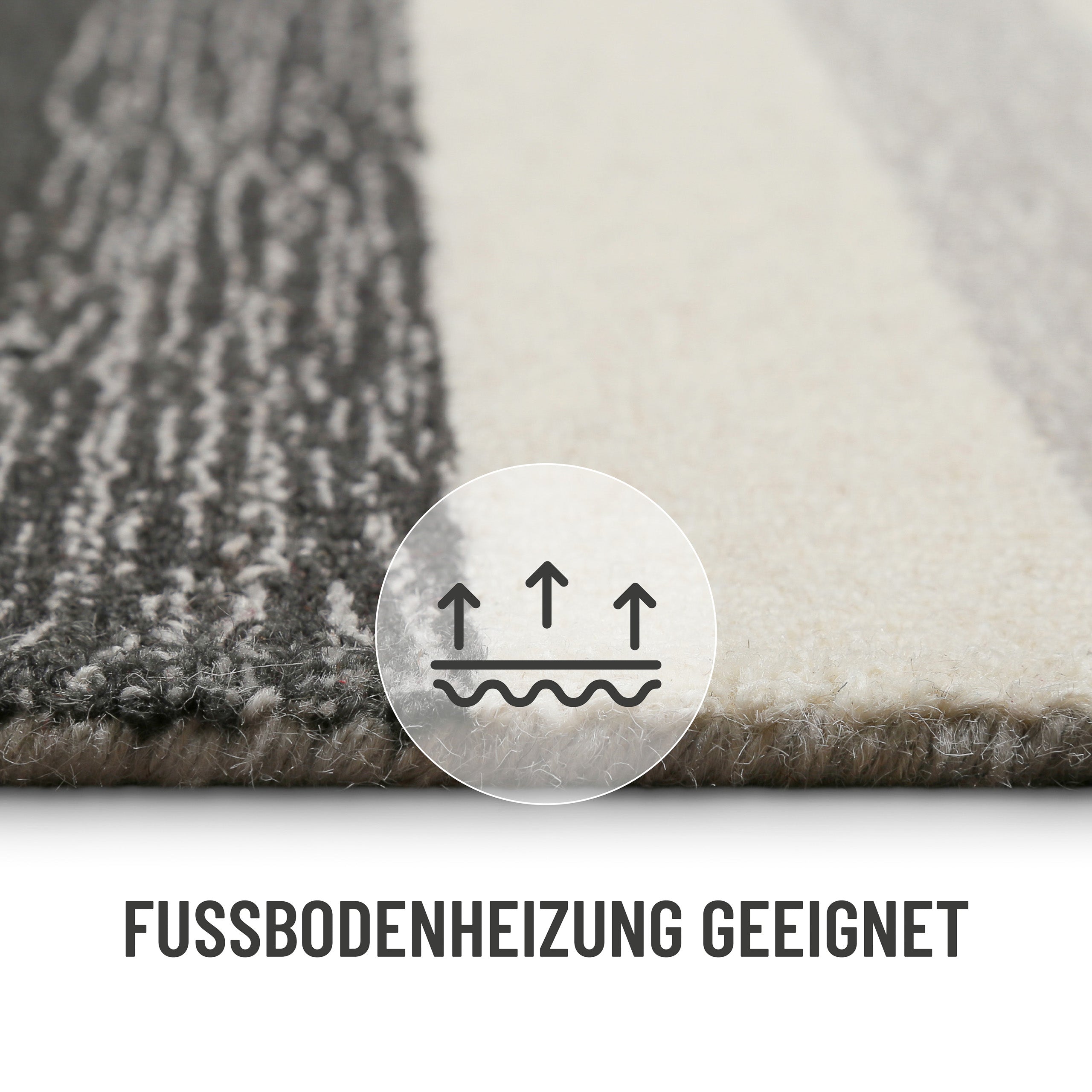 Kurzflorteppich Grau Multi aus Schurwolle "Sally" WECONhome