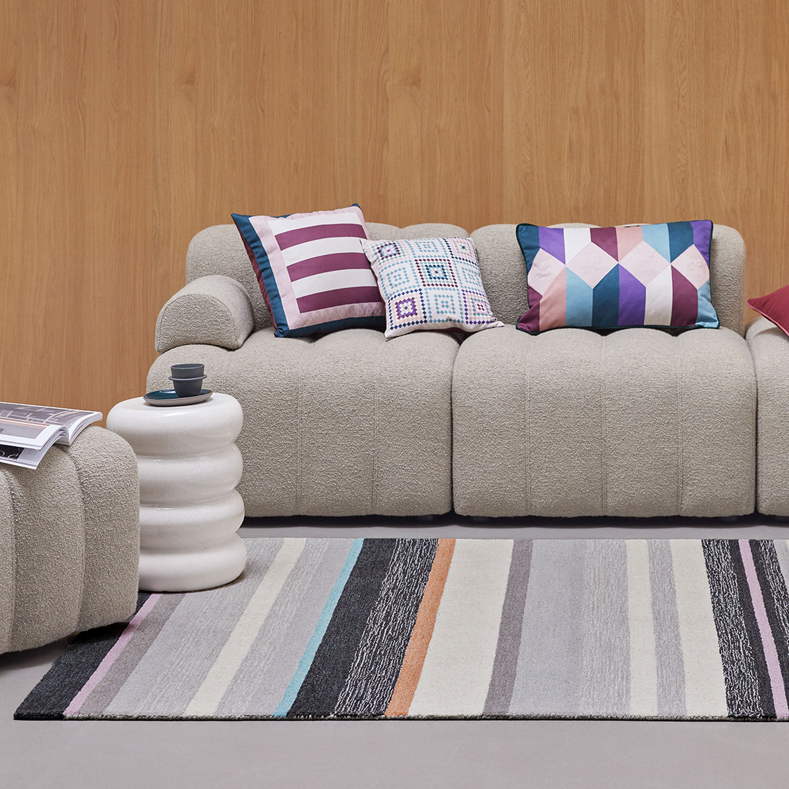 Kurzflorteppich Grau Multi aus Schurwolle "Sally" WECONhome