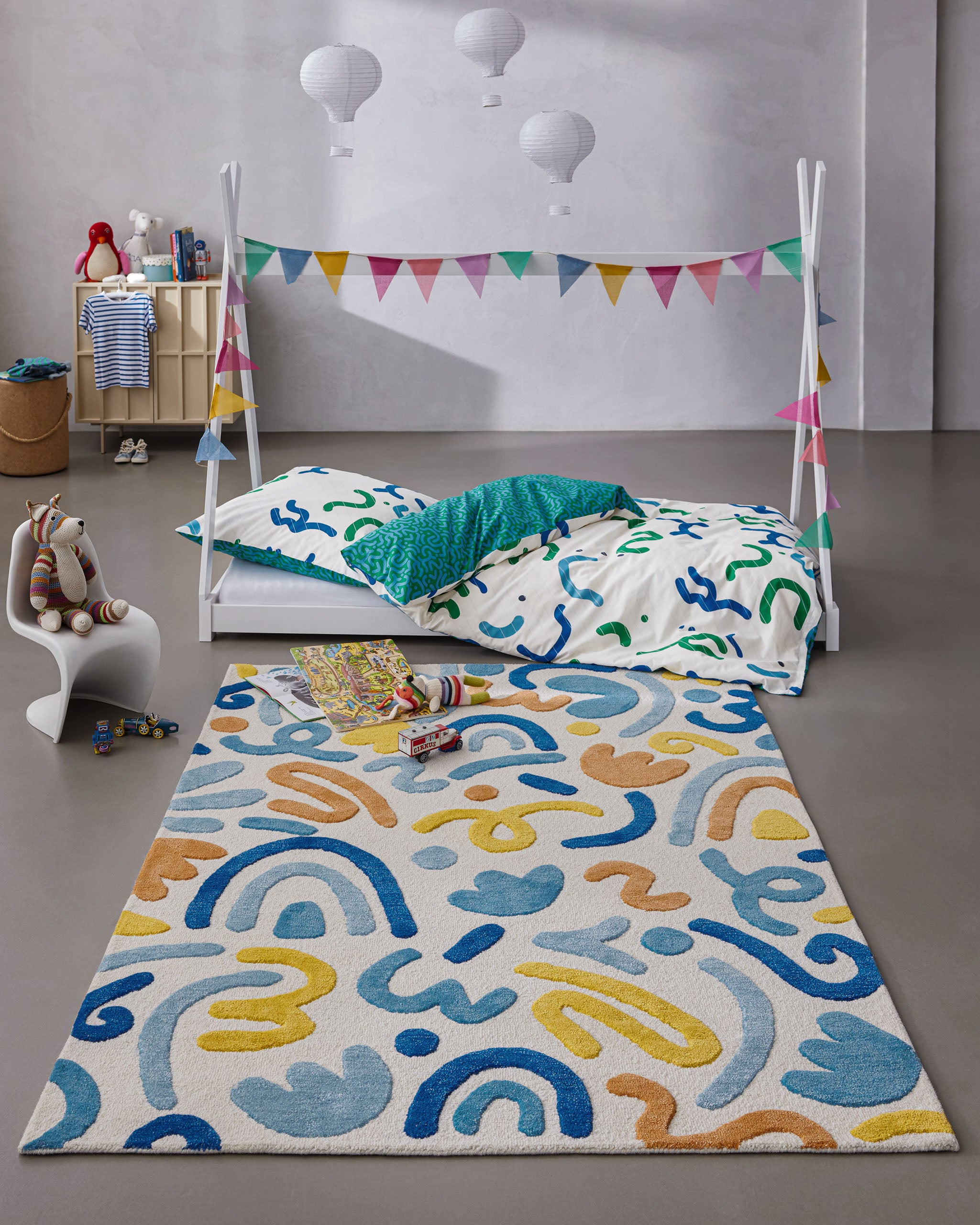 Kinderteppich aus Schurwolle Multi "Scribble" Smart Kids