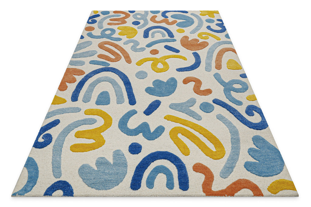Kinderteppich aus Schurwolle Multi "Scribble" Smart Kids