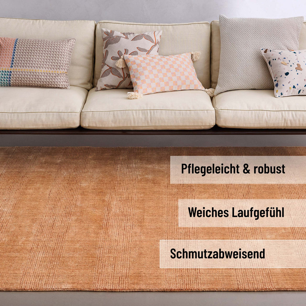 Kurzflor Teppich Kupfer Braun "Seattle" WECONhome