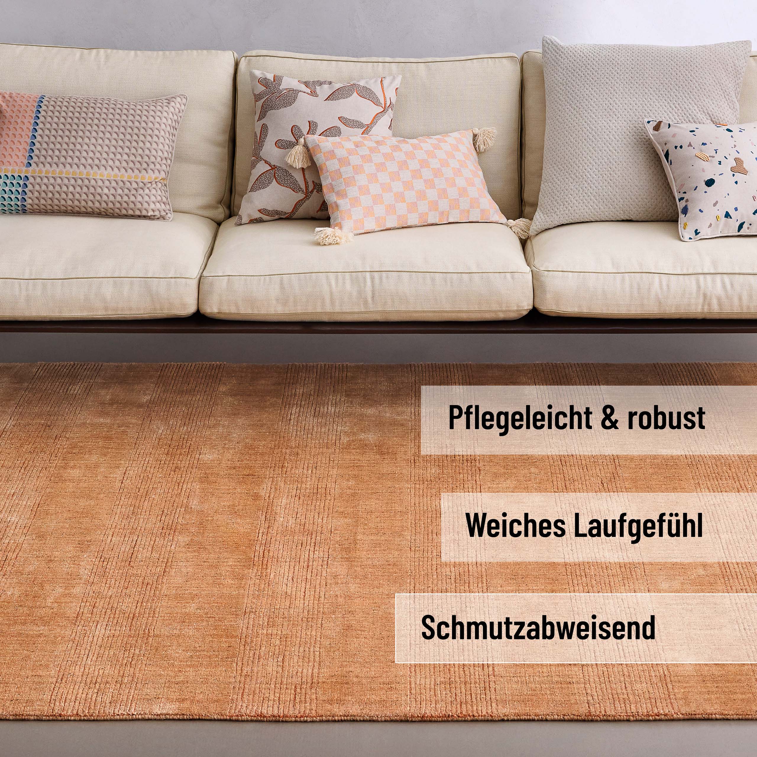 Kurzflor Teppich Kupfer Braun "Seattle" WECONhome