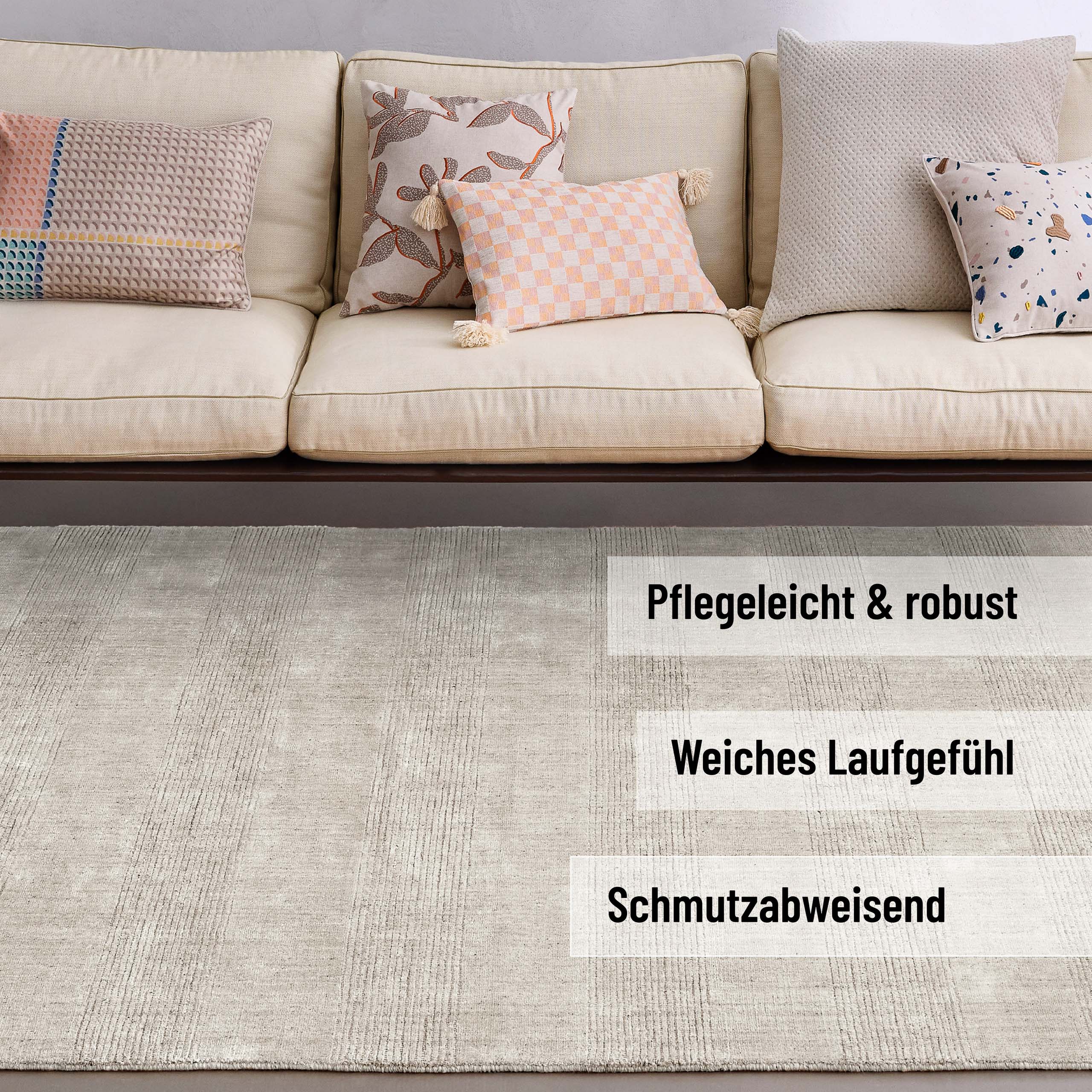 Kurzflor Teppich Perl Weiß "Seattle" WECONhome