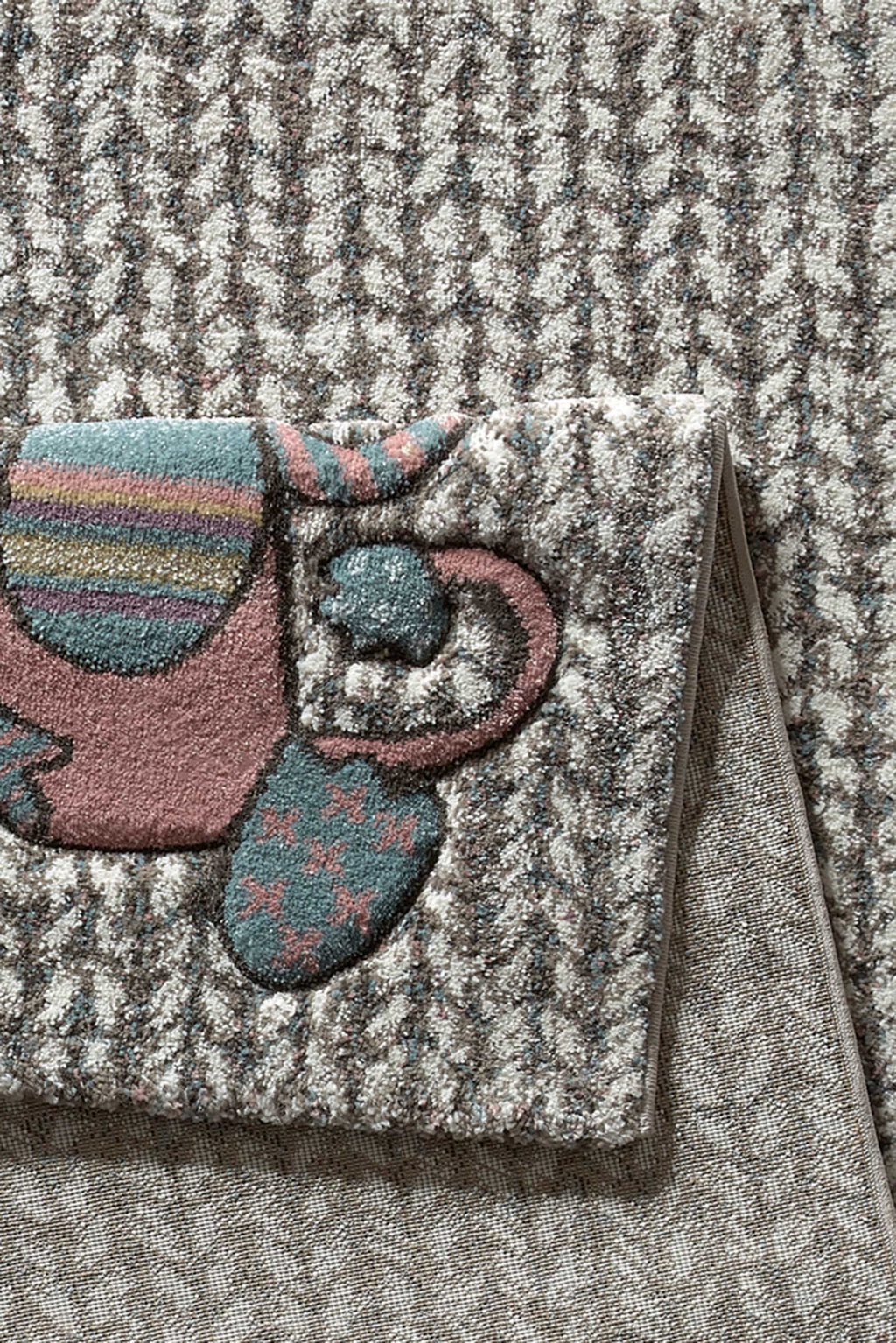 Sigikid Kinderteppich Beige Sand Rosa "Patchwork Sweety"