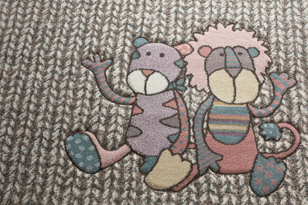 Sigikid Kinderteppich Beige Sand Rosa "Patchwork Sweety"