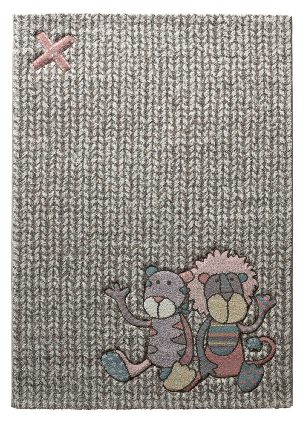 Sigikid Kinderteppich Beige Sand Rosa "Patchwork Sweety"