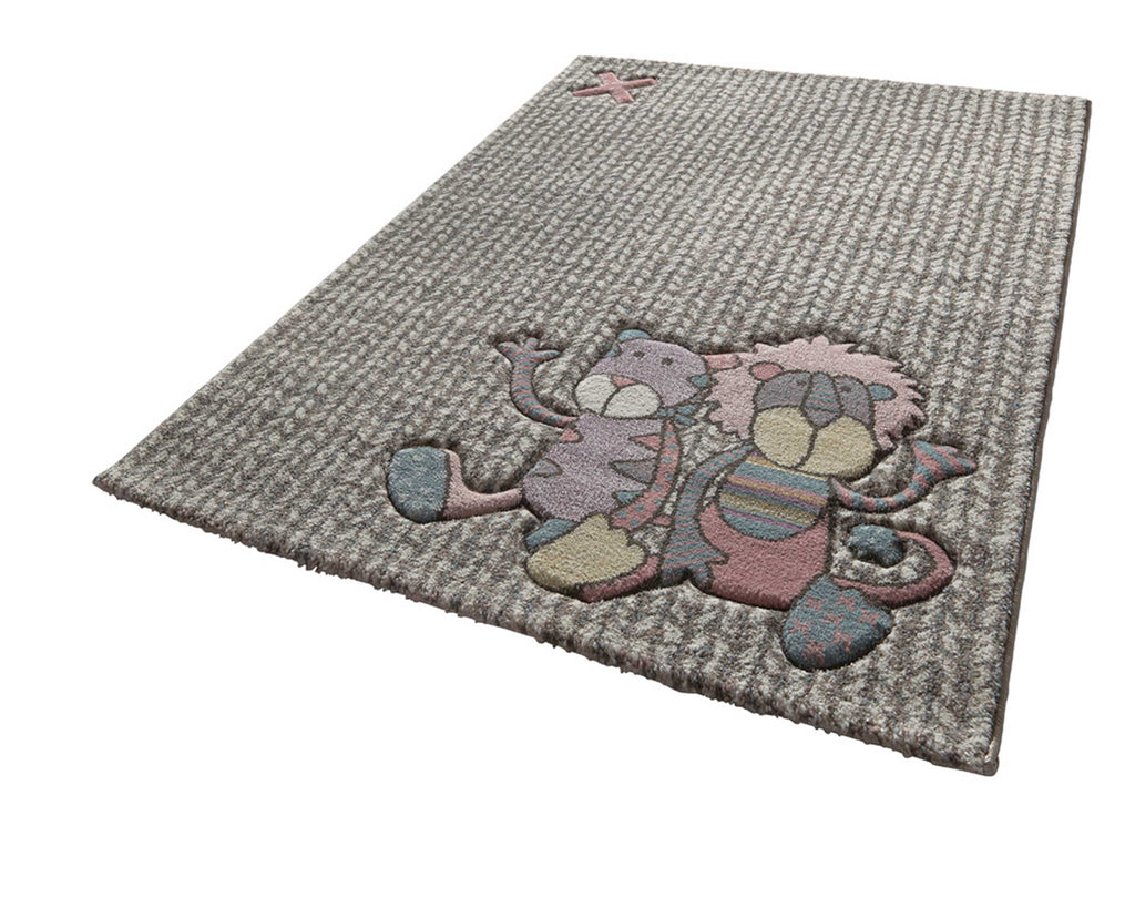 Sigikid Kinderteppich Beige Sand Rosa "Patchwork Sweety"