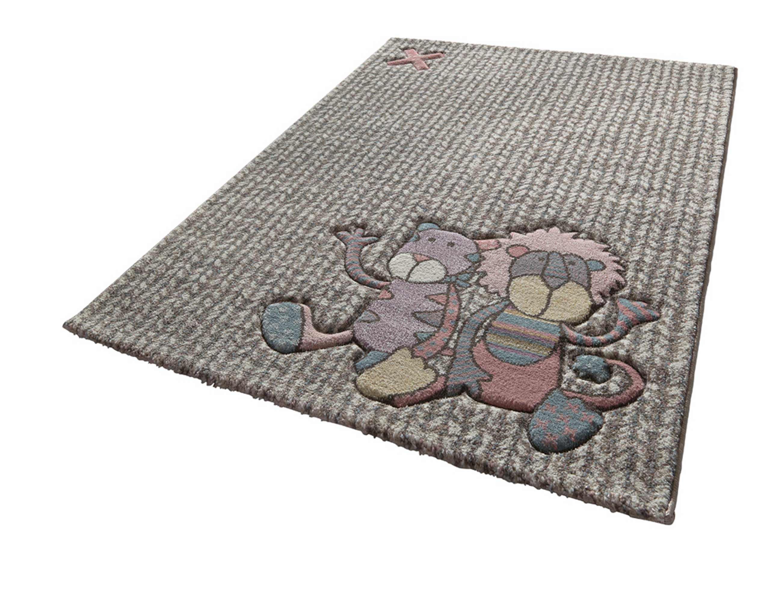 Sigikid Kinderteppich Beige Sand Rosa "Patchwork Sweety"