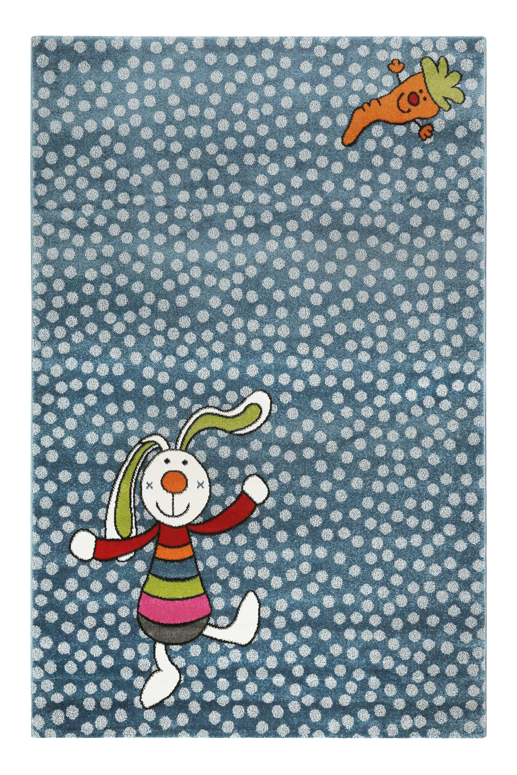 Sigikid Kinderteppich Blau "Rainbow Rabbit"