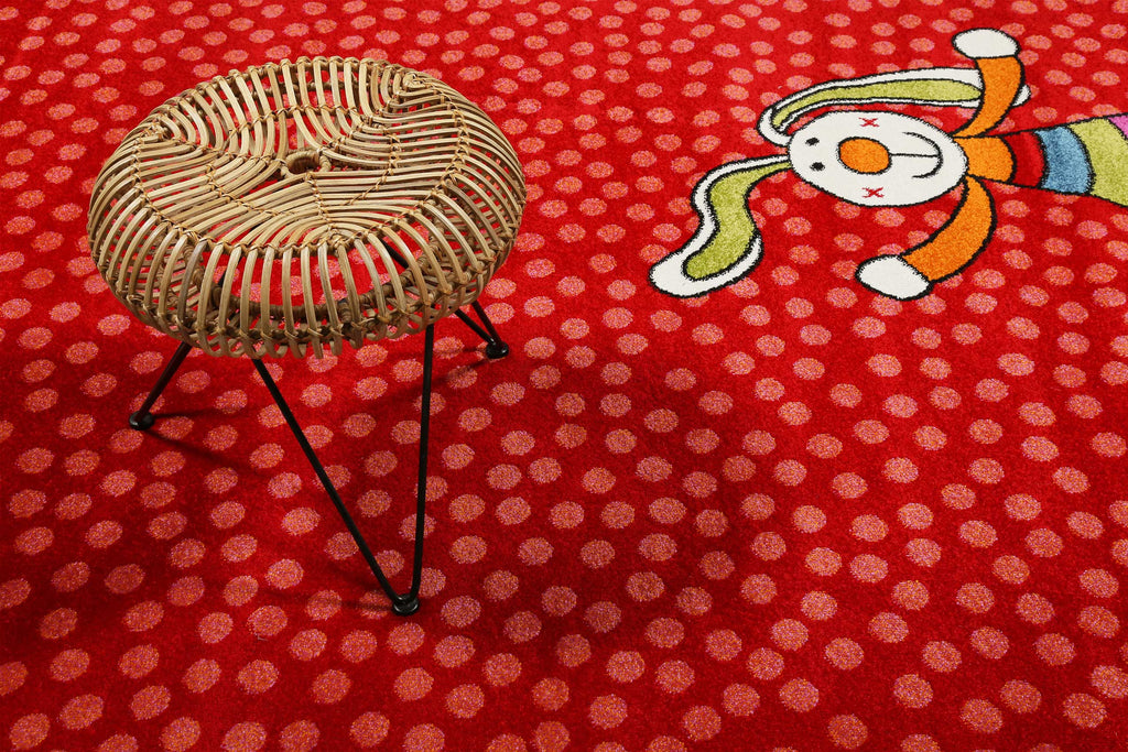 Sigikid Kinderteppich Rot "Rainbow Rabbit"