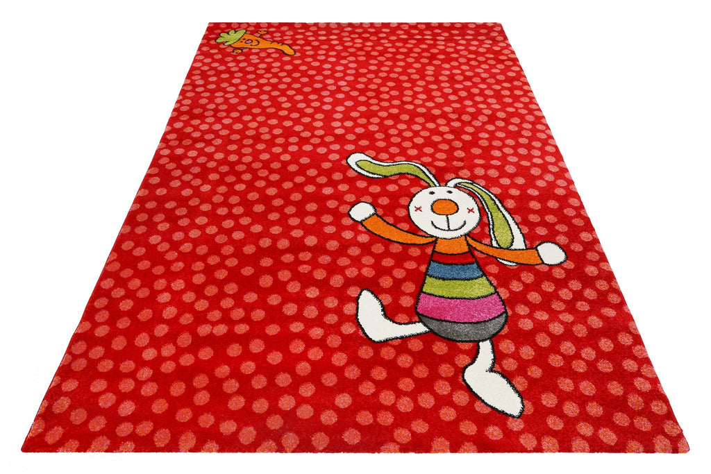 Sigikid Kinderteppich Rot "Rainbow Rabbit"