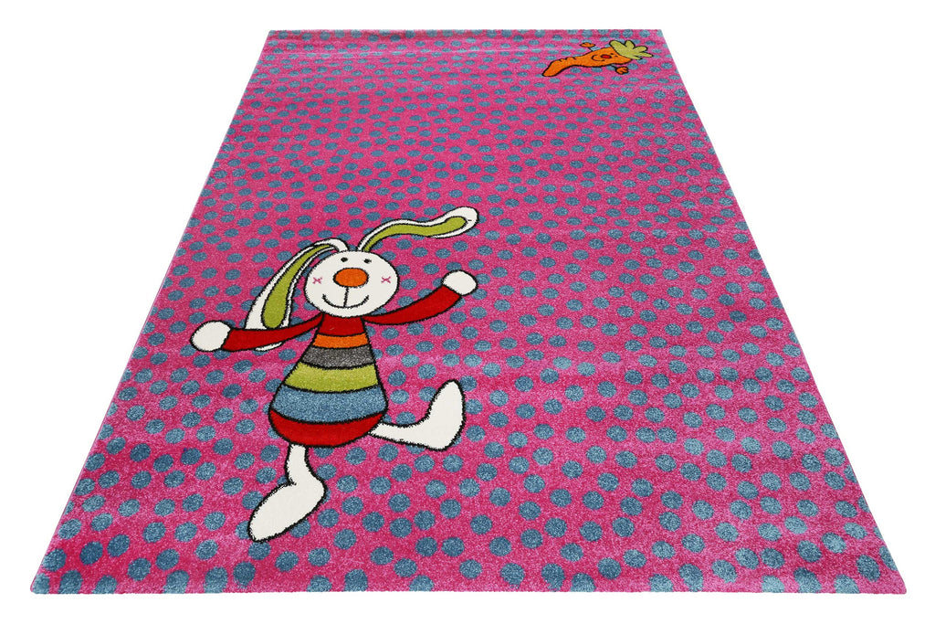 Sigikid Kinderteppich Pink Blau "Rainbow Rabbit"