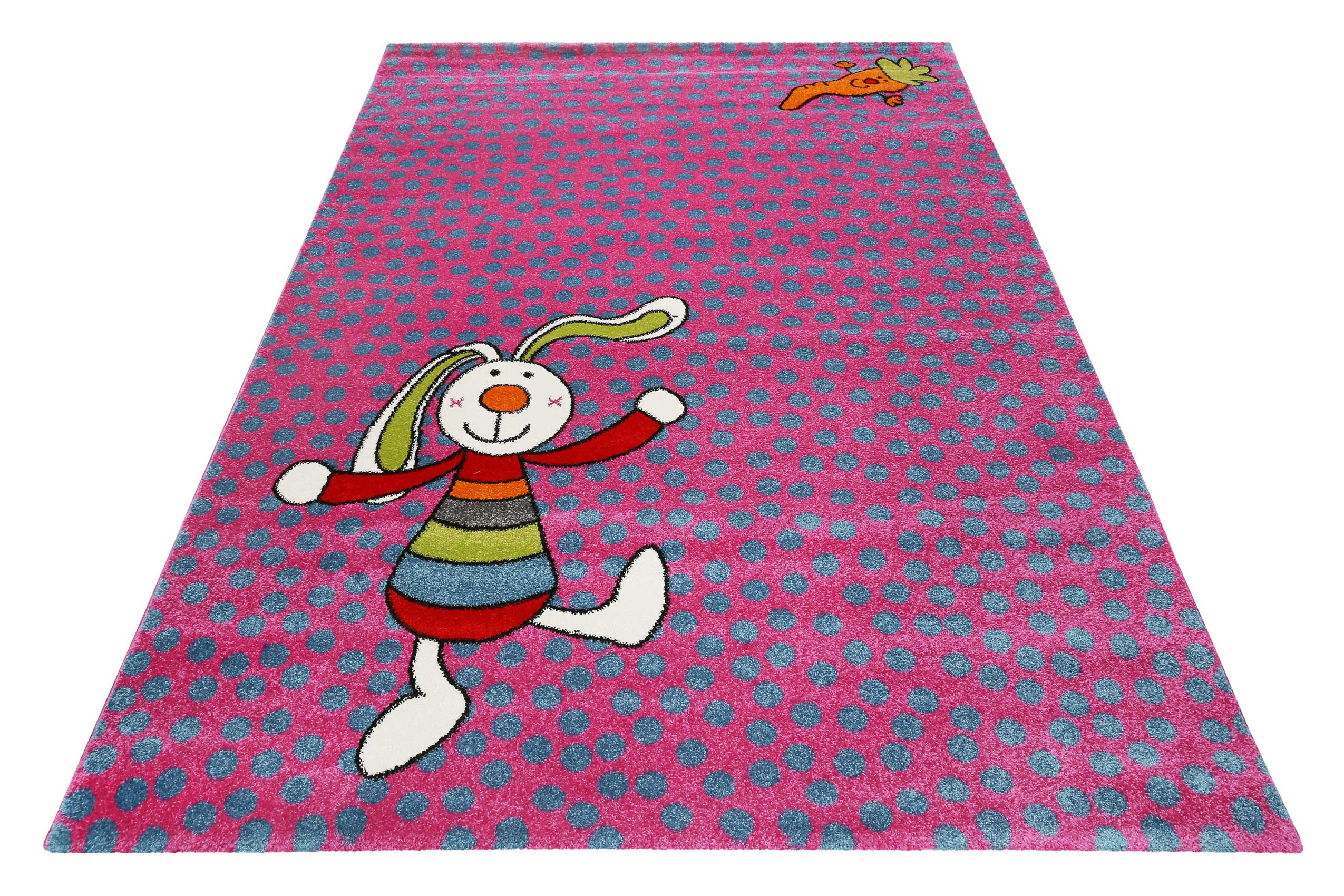 Sigikid Kinderteppich Pink Blau "Rainbow Rabbit"