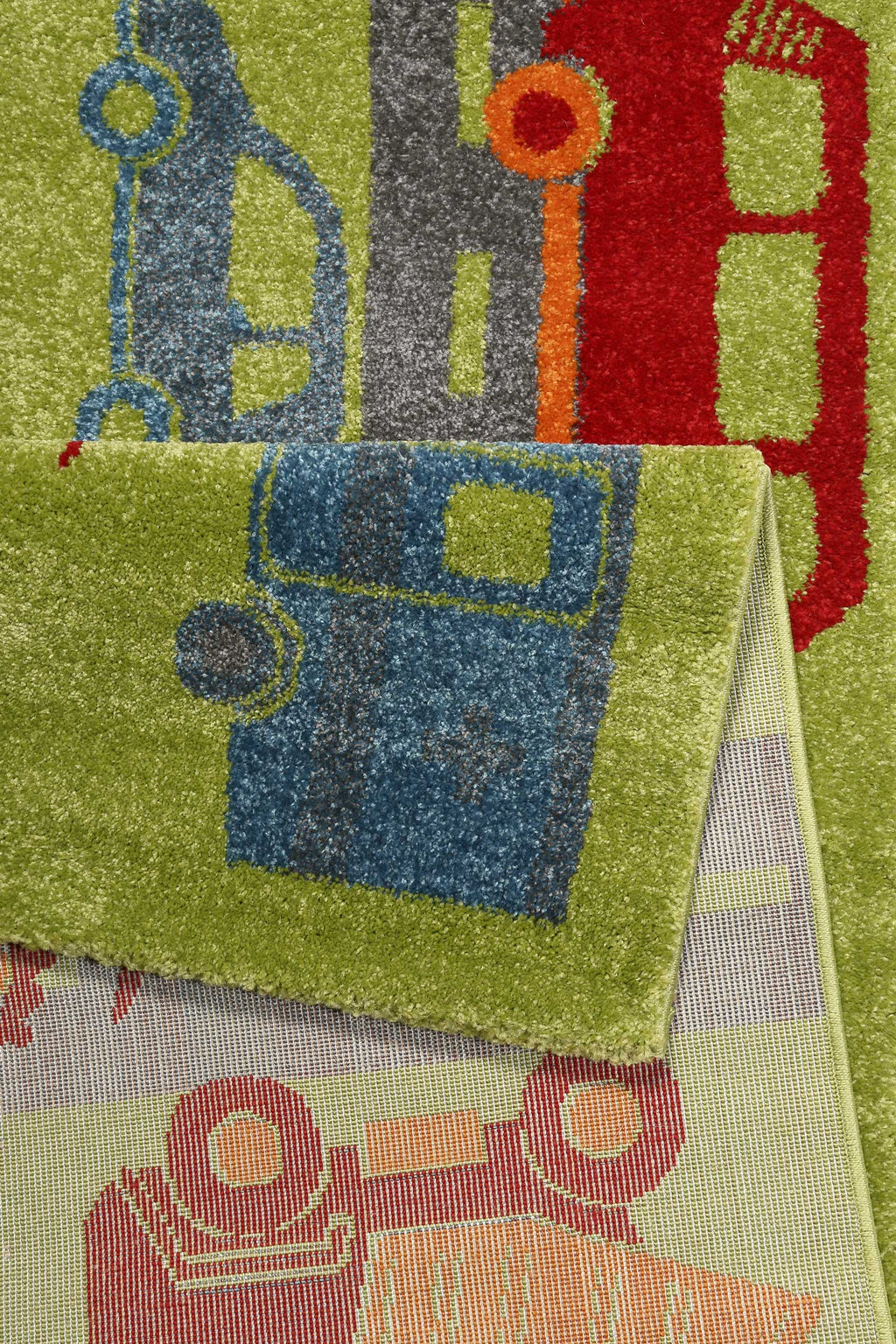 Sigikid Kinderteppich Grün Orange "Traffic"